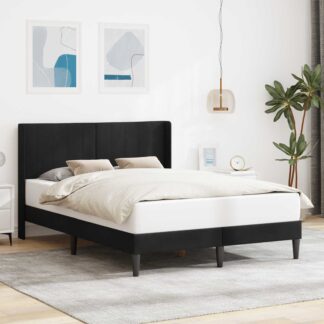 vidaXL Σκελετός Κρεβατιού με κεφαλάρι Μαύρο 140 x 190 cm Βελούδο