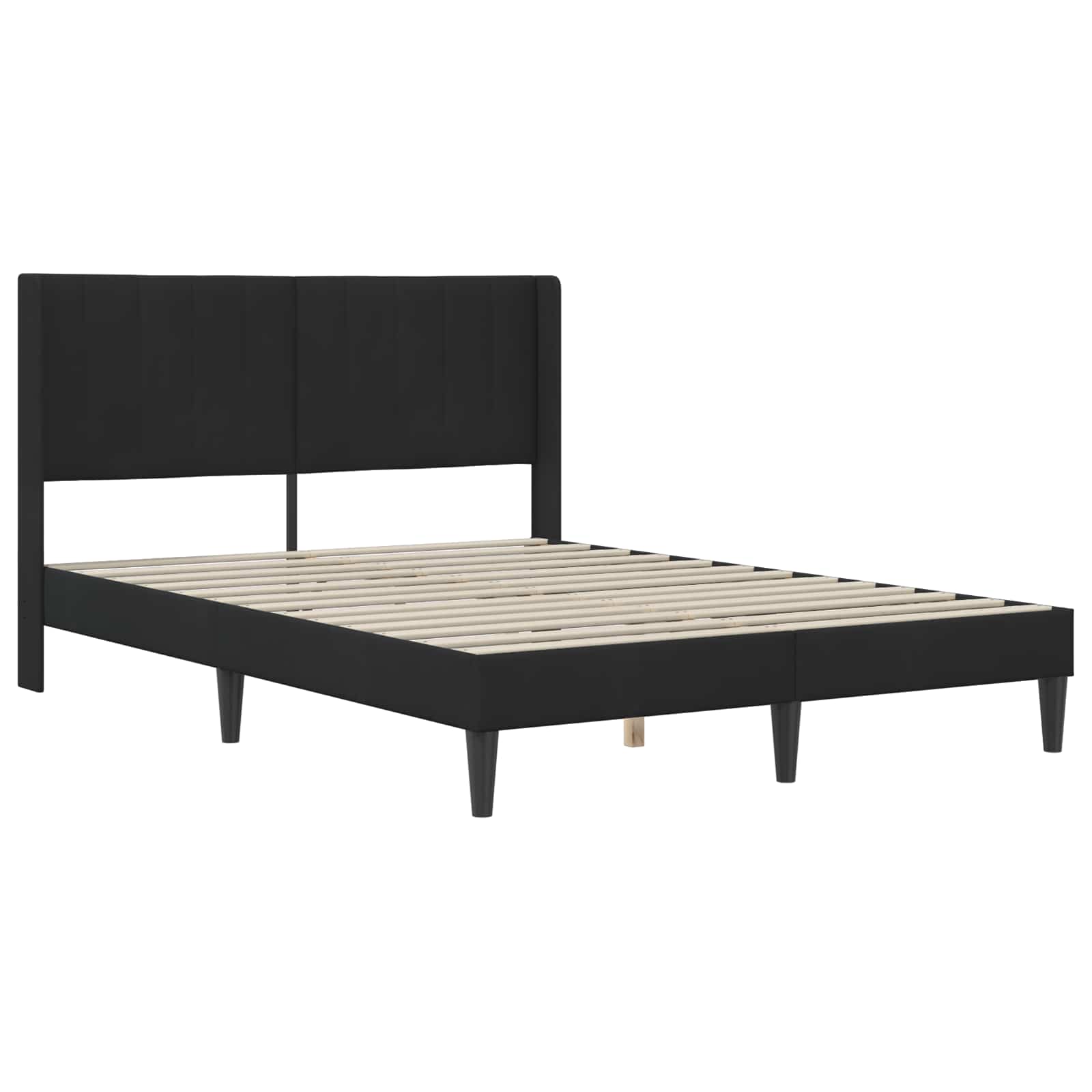 vidaXL Σκελετός Κρεβατιού με κεφαλάρι Μαύρο 140 x 190 cm Βελούδο - Image 3