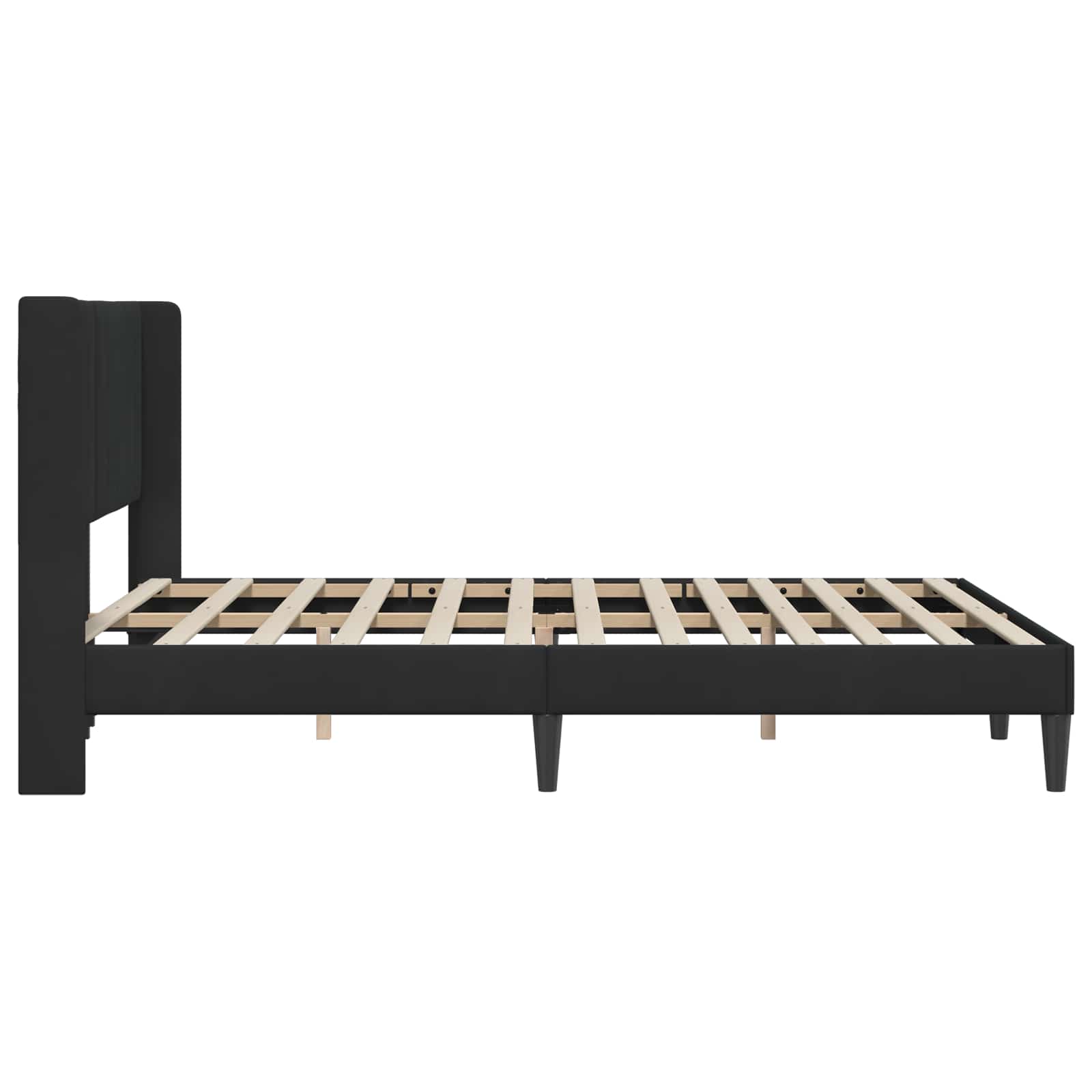 vidaXL Σκελετός Κρεβατιού με κεφαλάρι Μαύρο 140 x 190 cm Βελούδο - Image 5