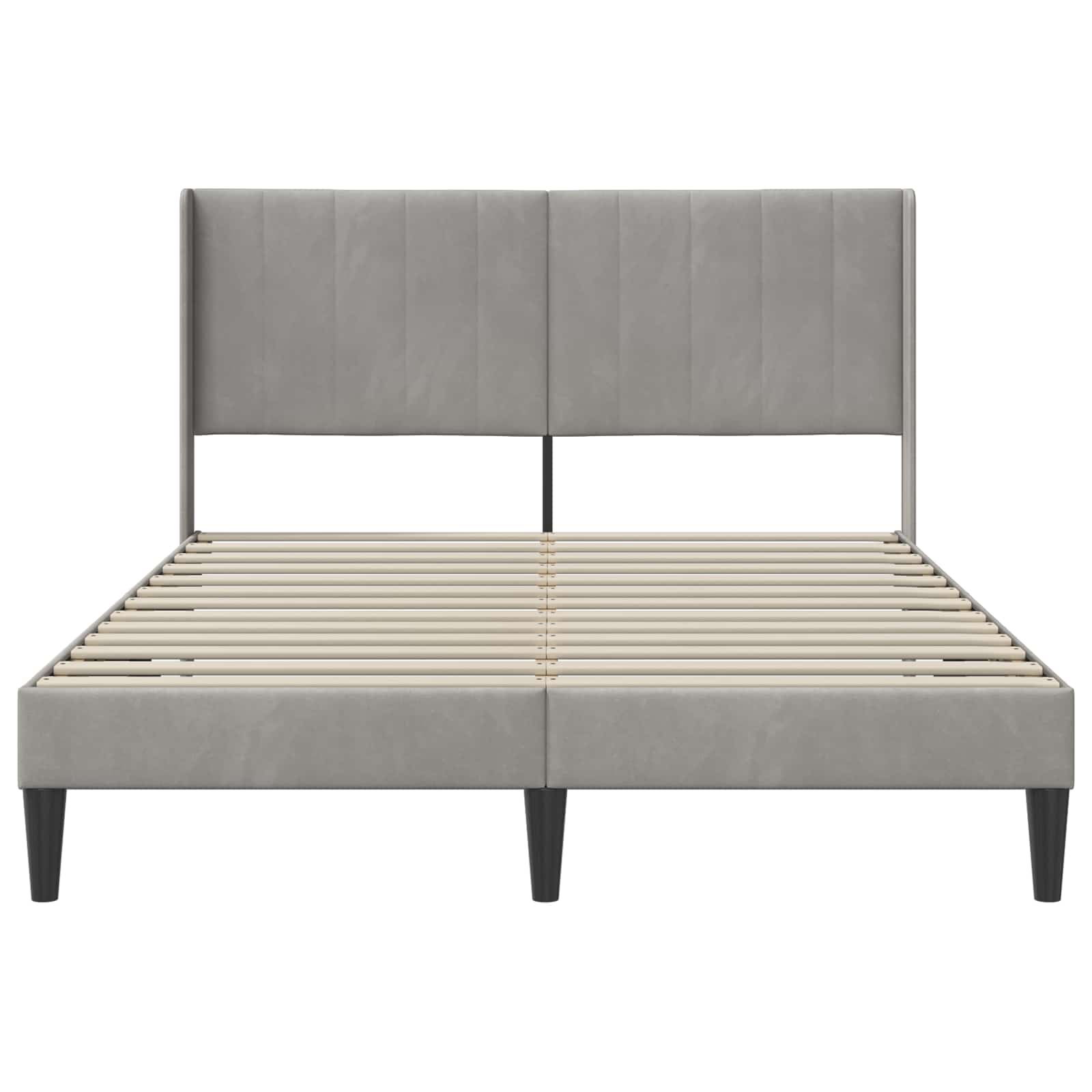 vidaXL Σκελετός Κρεβατιού Ανοιχτό γκρι 140 x 200 cm Βελούδο - Image 4