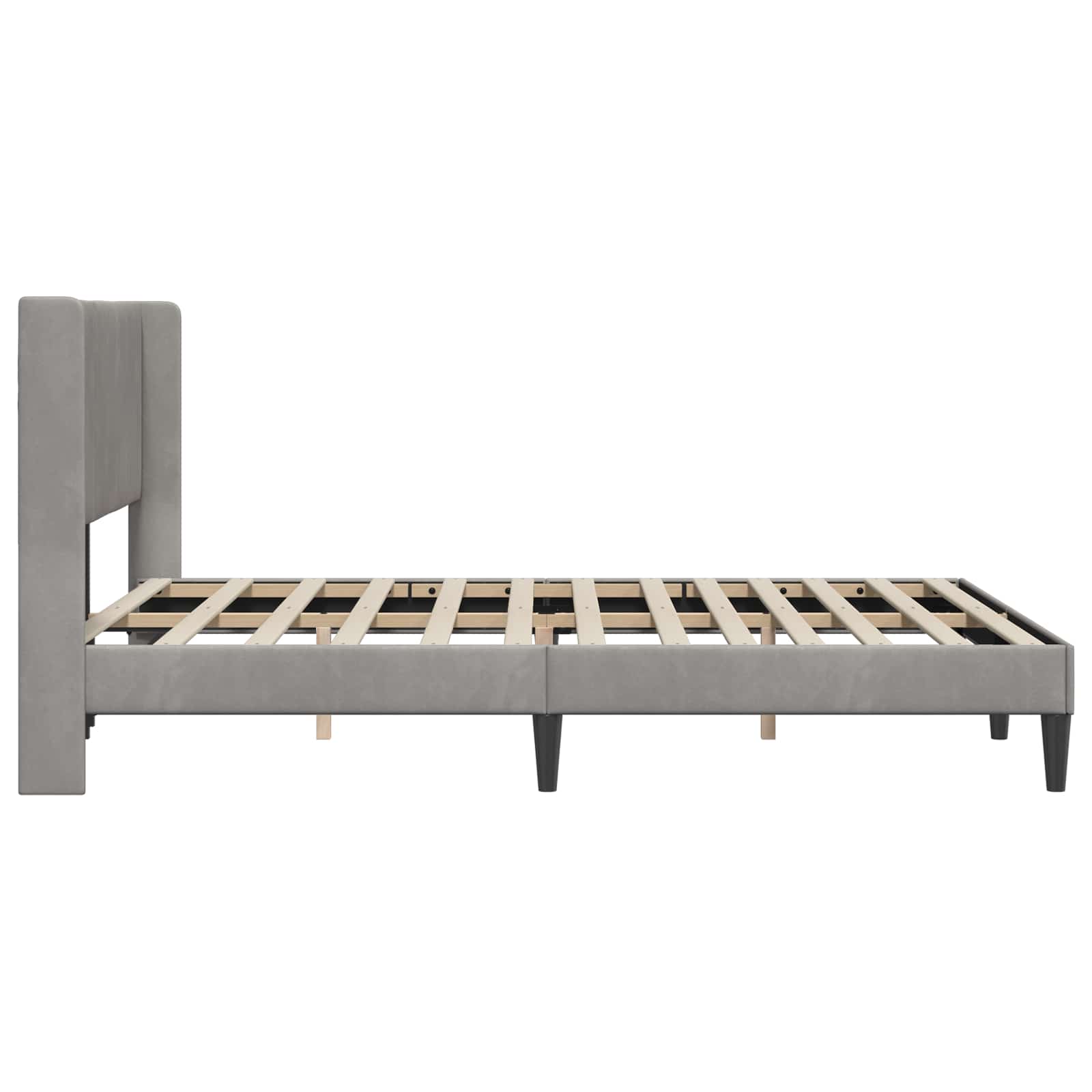 vidaXL Σκελετός Κρεβατιού Ανοιχτό γκρι 140 x 200 cm Βελούδο - Image 5