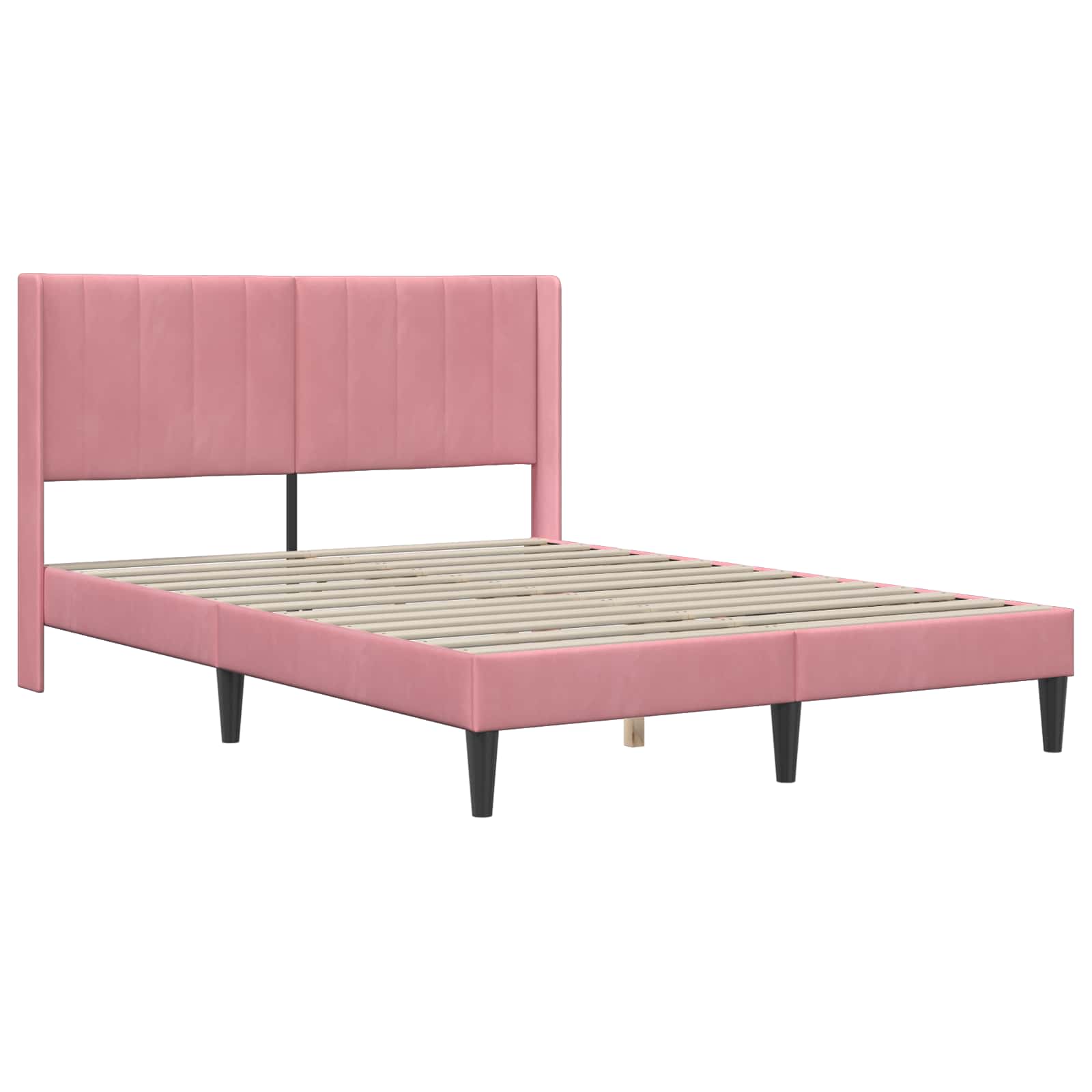 vidaXL Σκελετός Κρεβατιού με κεφαλάρι Ροζ 140 x 200 cm Βελούδο - Image 3