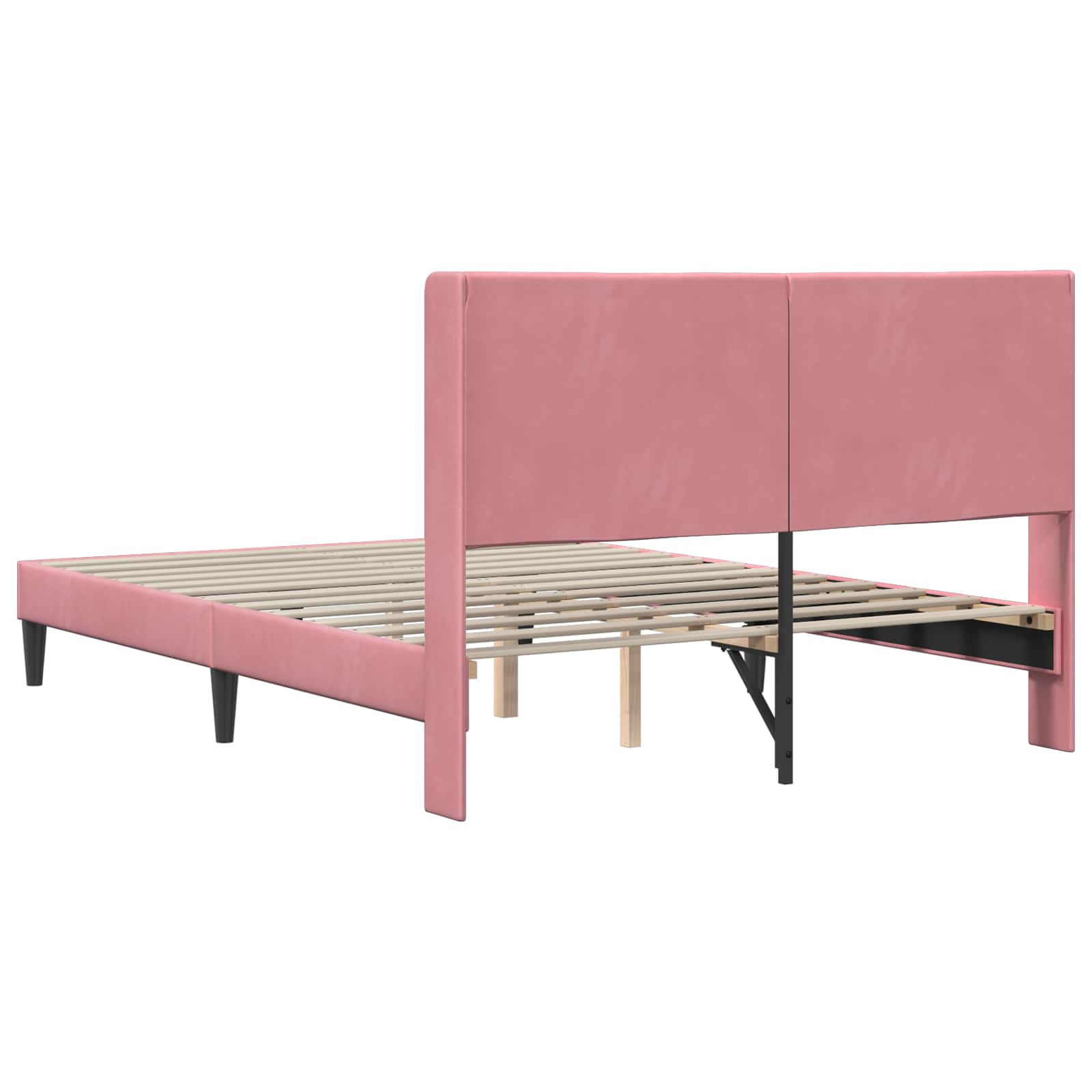 vidaXL Σκελετός Κρεβατιού με κεφαλάρι Ροζ 140 x 200 cm Βελούδο - Image 6
