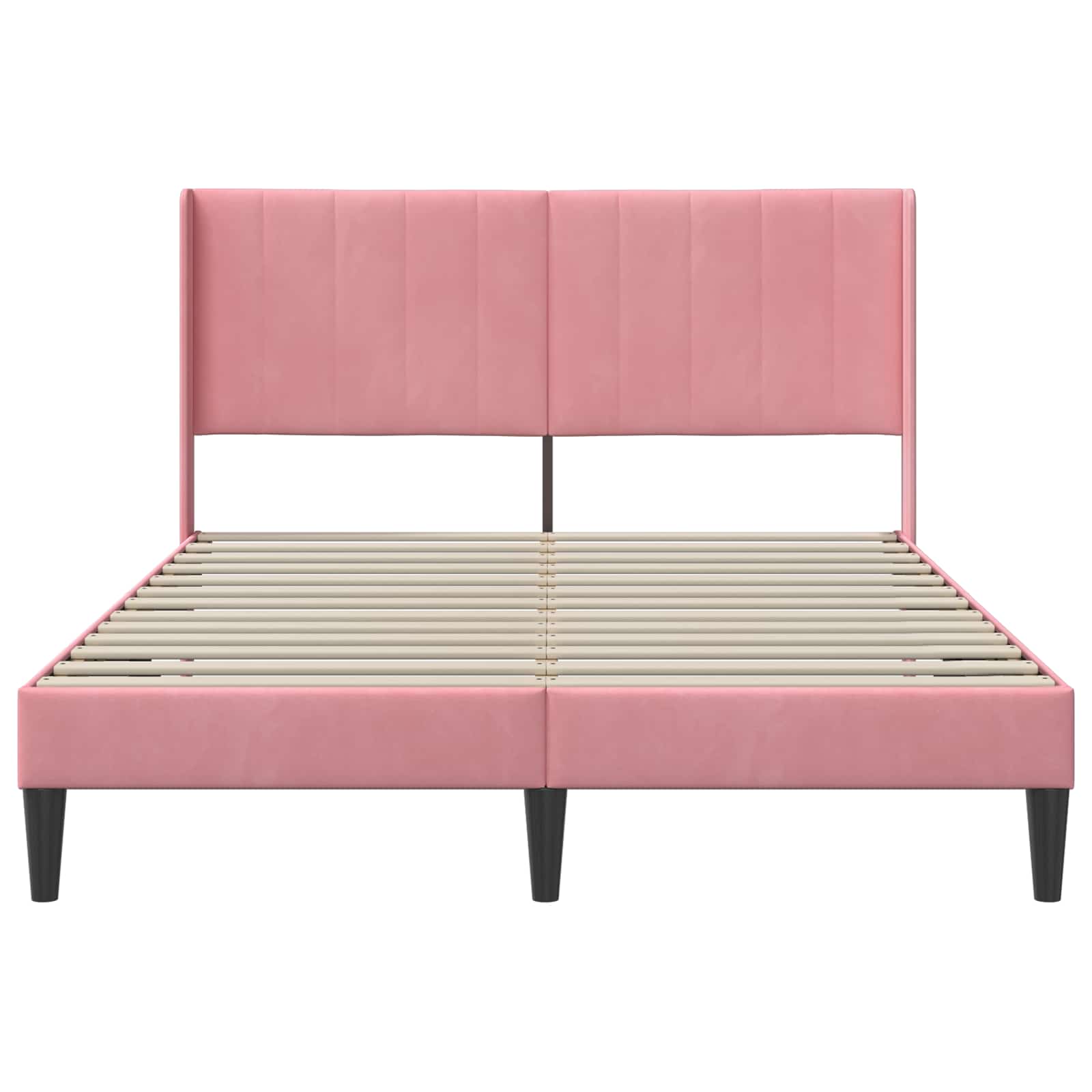 vidaXL Σκελετός Κρεβατιού με κεφαλάρι Ροζ 140 x 200 cm Βελούδο - Image 4