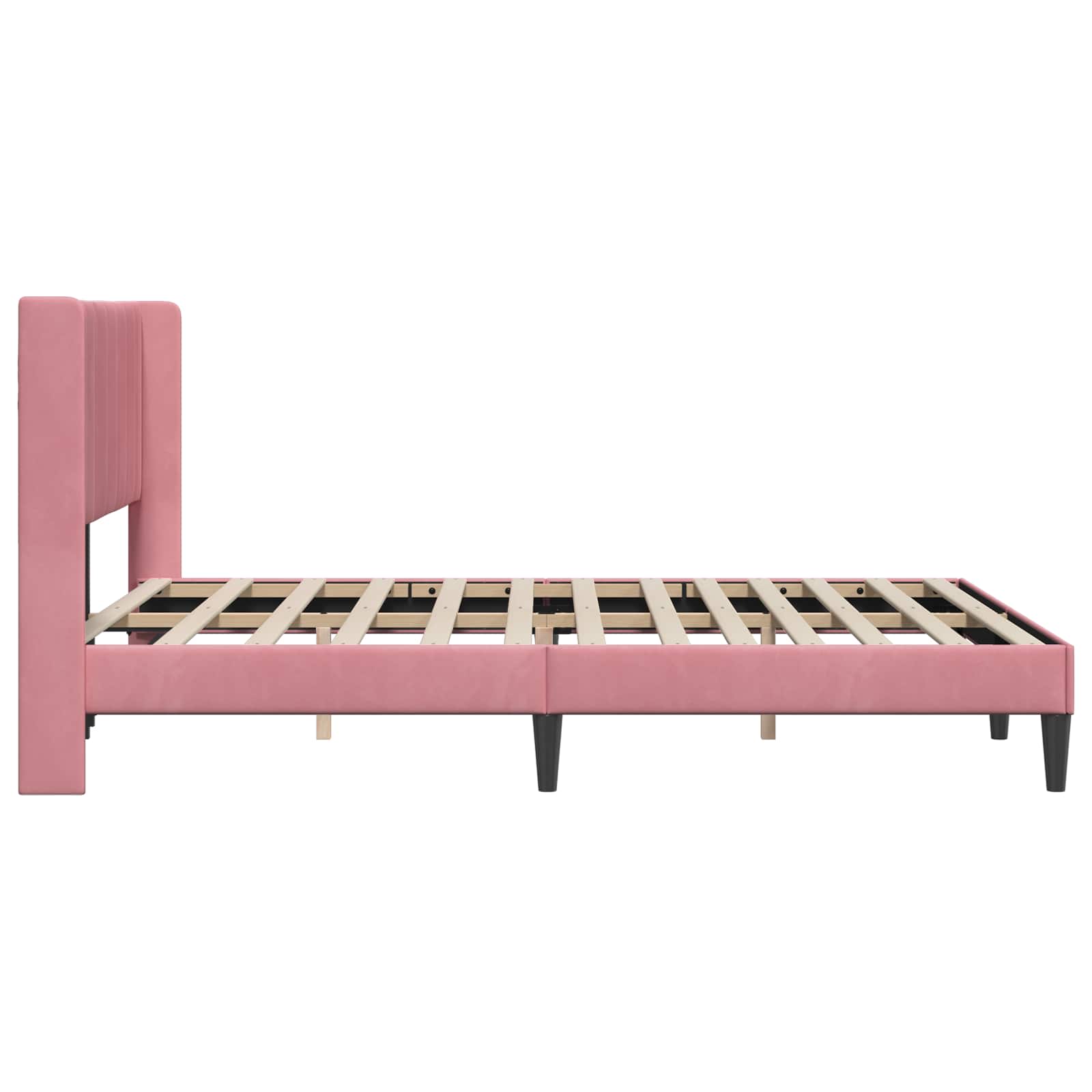 vidaXL Σκελετός Κρεβατιού με κεφαλάρι Ροζ 140 x 200 cm Βελούδο - Image 5