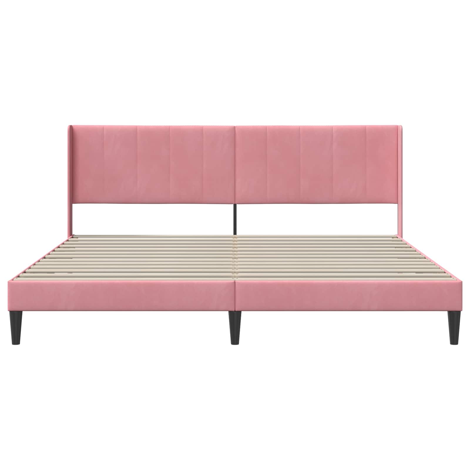 vidaXL Σκελετός Κρεβατιού με κεφαλάρι Ροζ 180 x 200 cm Βελούδο - Image 4