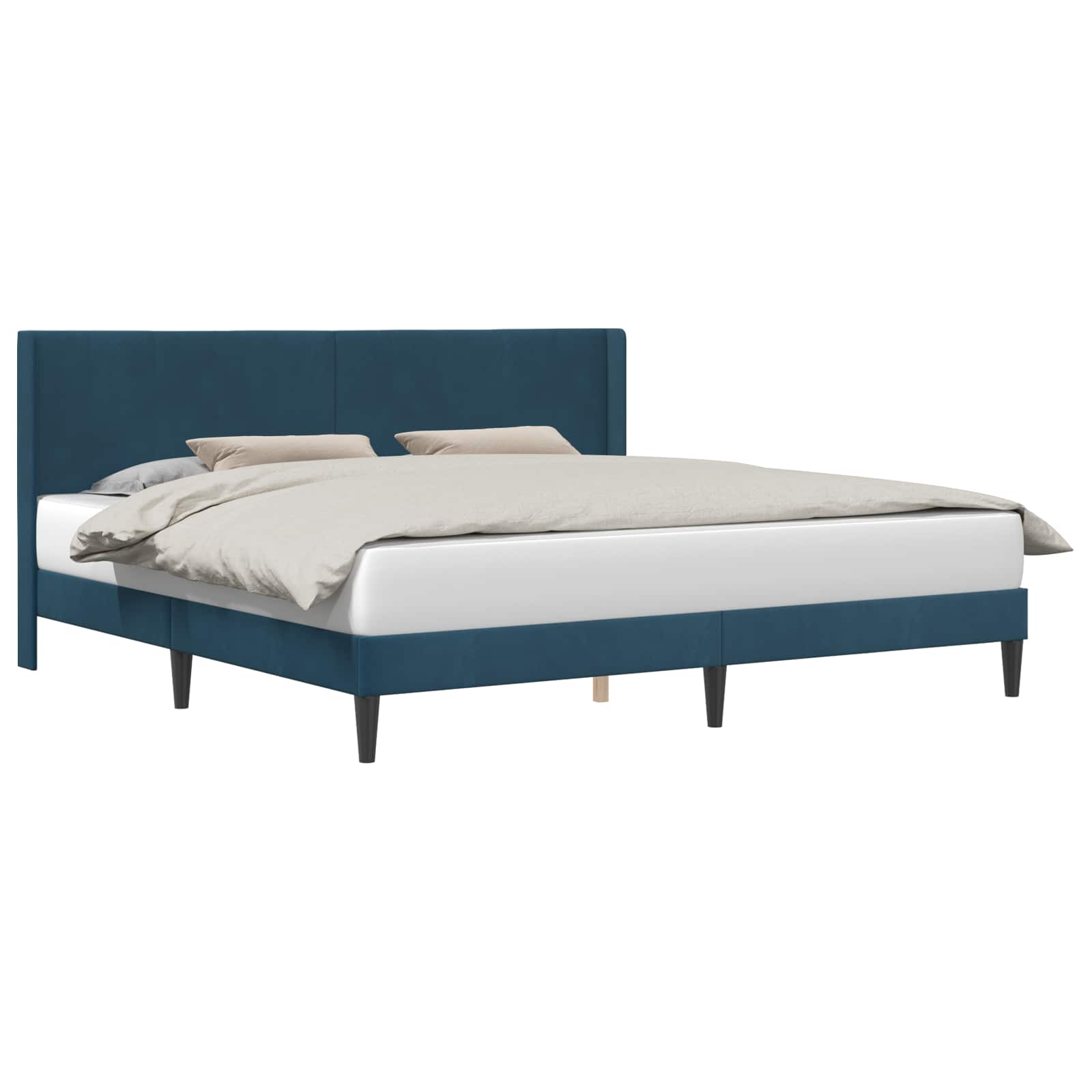 vidaXL Σκελετός Κρεβατιού με κεφαλάρι Μπλε 180 x 200 cm Βελούδο - Image 2