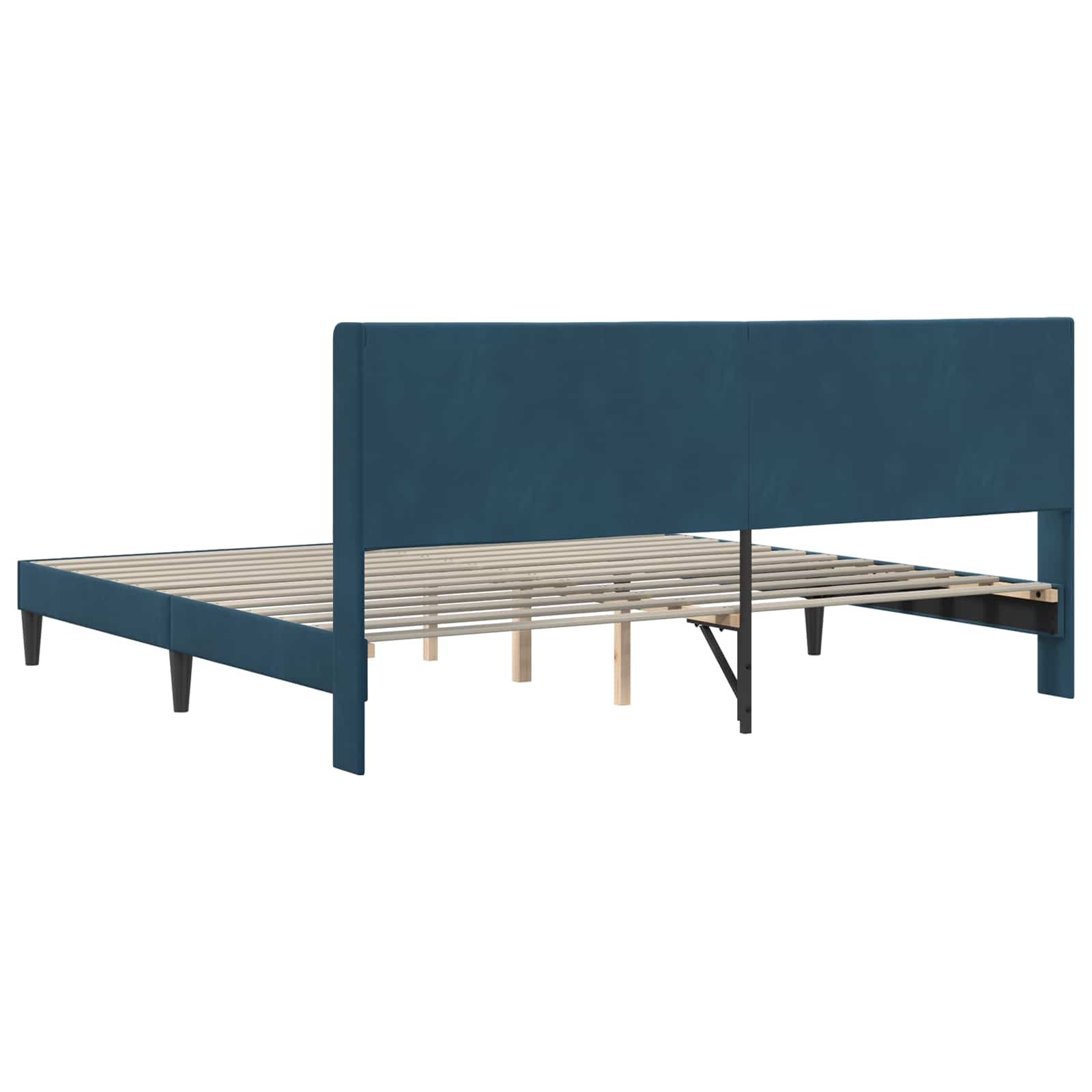 vidaXL Σκελετός Κρεβατιού με κεφαλάρι Μπλε 180 x 200 cm Βελούδο - Image 6