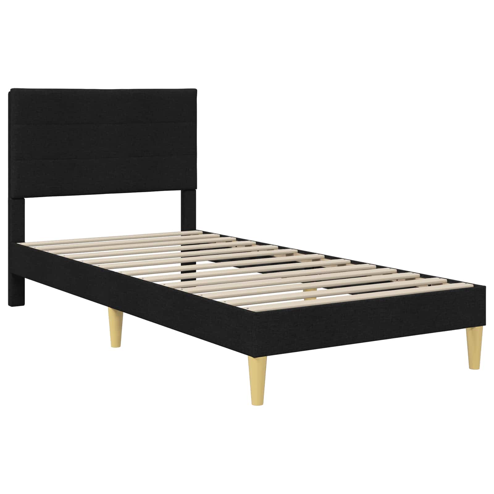 vidaXL Σκελετός Κρεβατιού με κεφαλάρι Μαύρο 90 x 190 cm Ύφασμα - Image 3