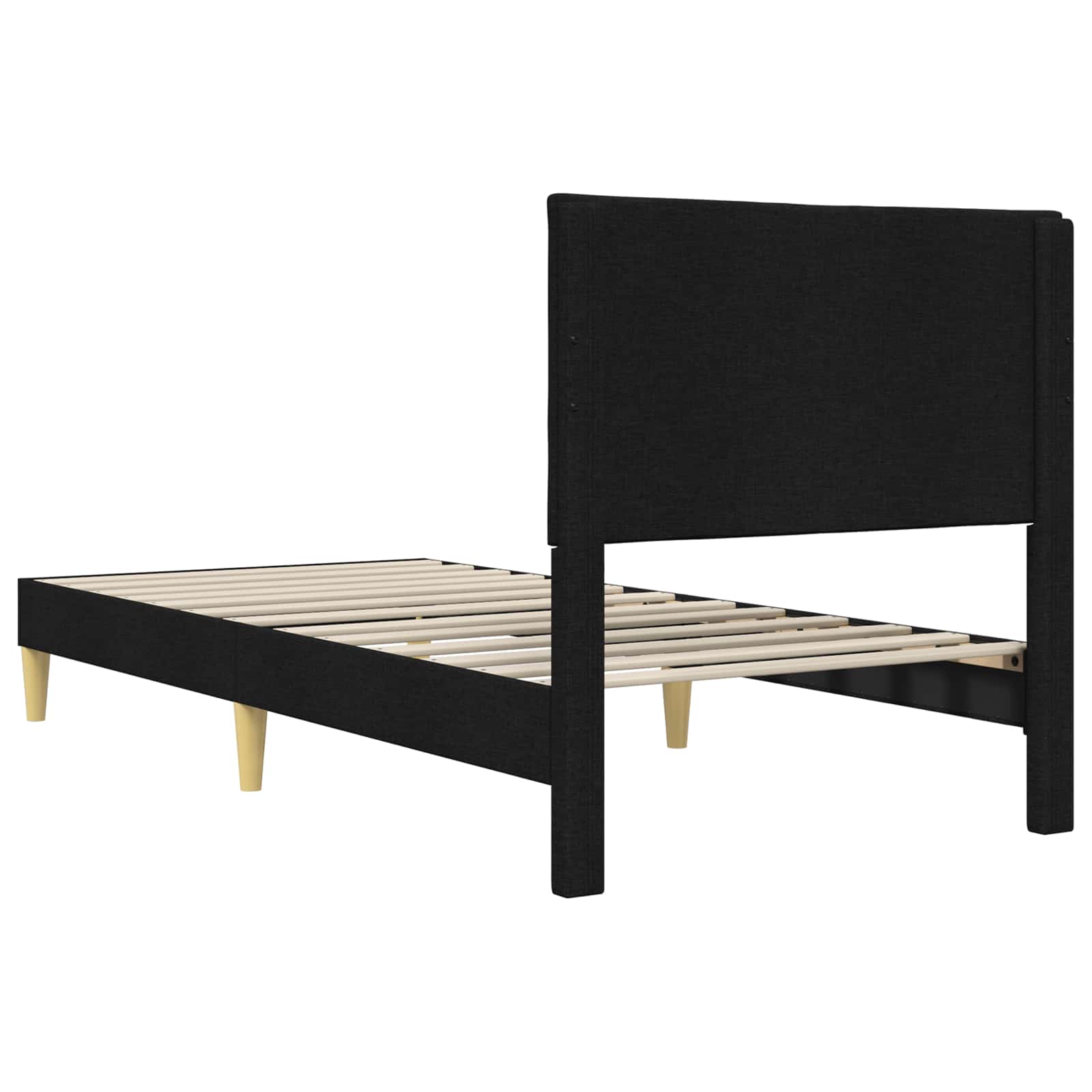 vidaXL Σκελετός Κρεβατιού με κεφαλάρι Μαύρο 90 x 190 cm Ύφασμα - Image 6
