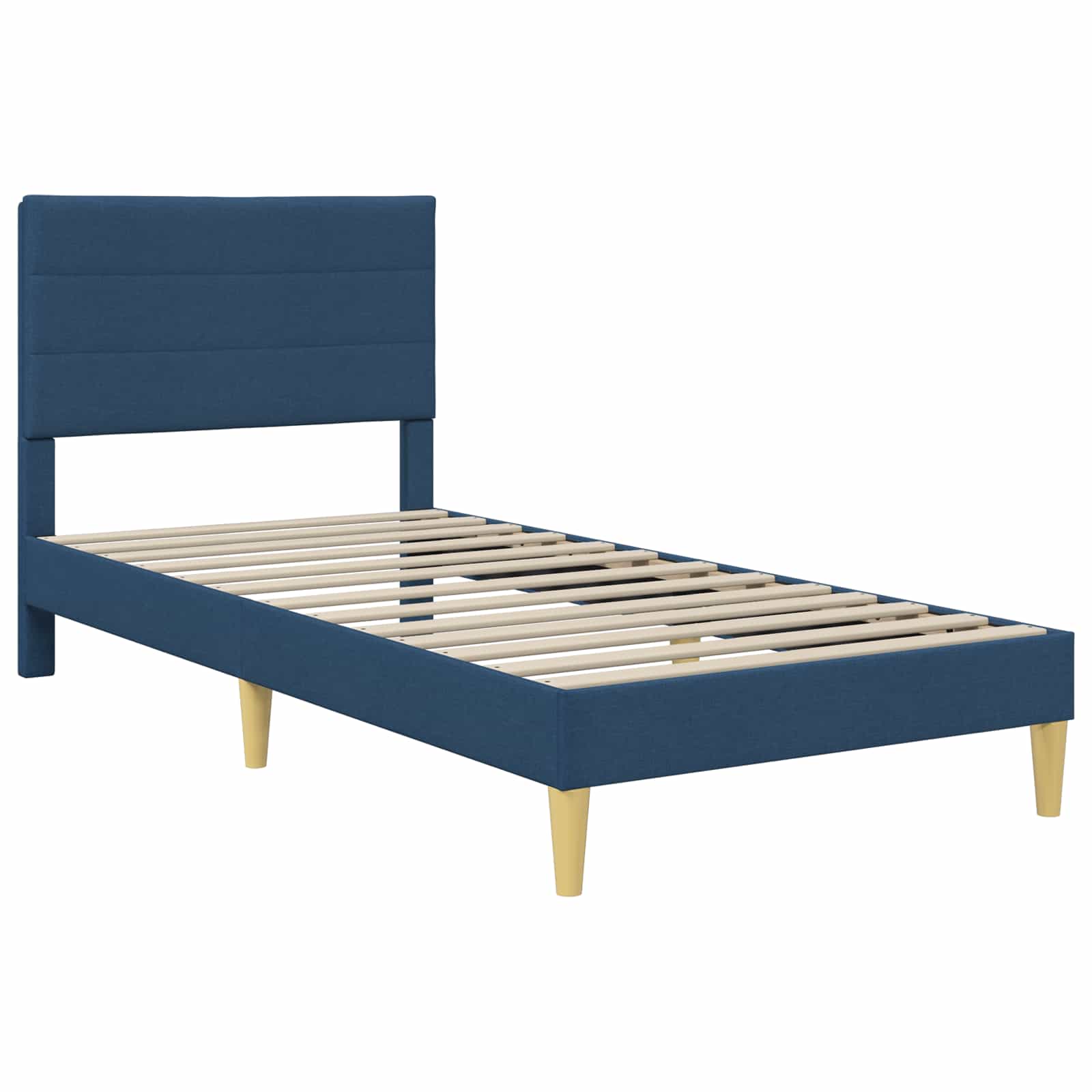 vidaXL Σκελετός Κρεβατιού με κεφαλάρι Μπλε 90 x 190 cm Ύφασμα - Image 3