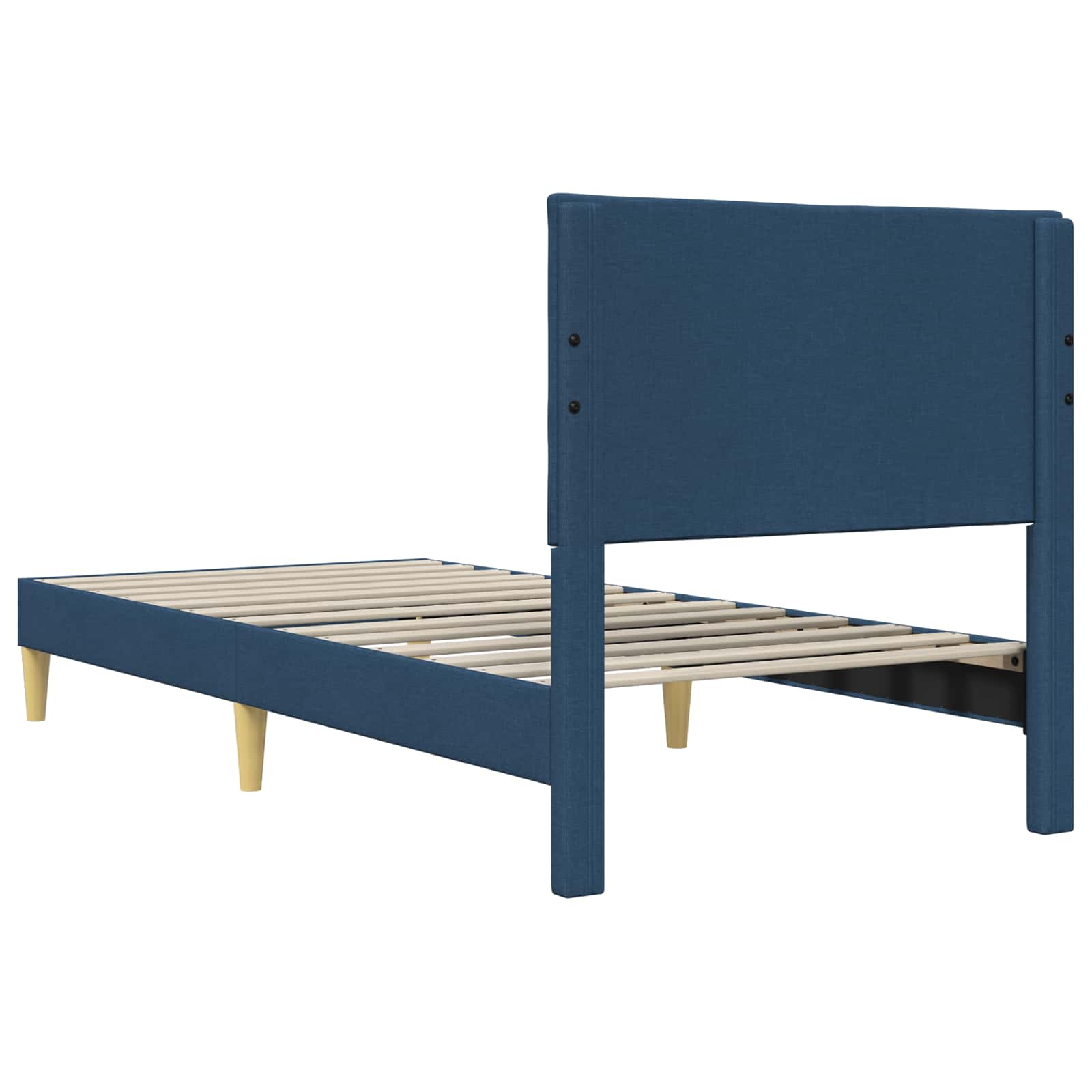 vidaXL Σκελετός Κρεβατιού με κεφαλάρι Μπλε 90 x 190 cm Ύφασμα - Image 6