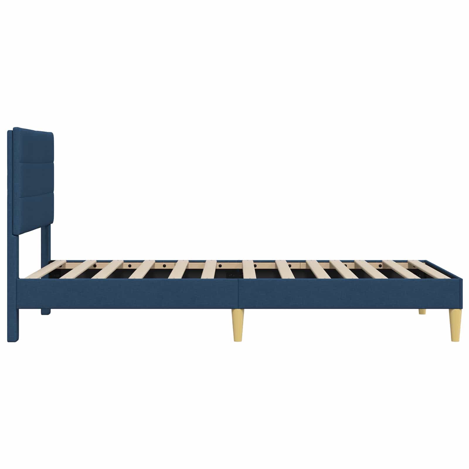 vidaXL Σκελετός Κρεβατιού με κεφαλάρι Μπλε 90 x 190 cm Ύφασμα - Image 5