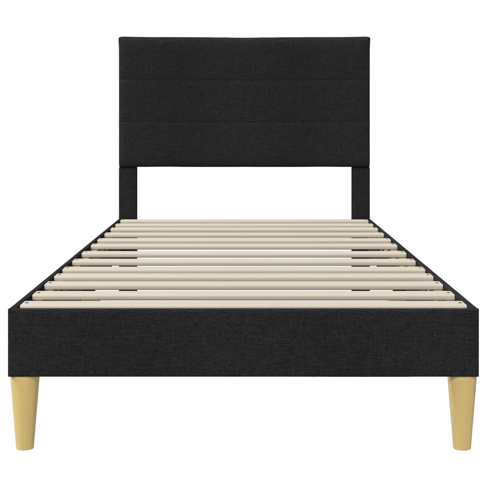 vidaXL Σκελετός Κρεβατιού με κεφαλάρι Μαύρο 90 x 200 cm Ύφασμα - Image 4