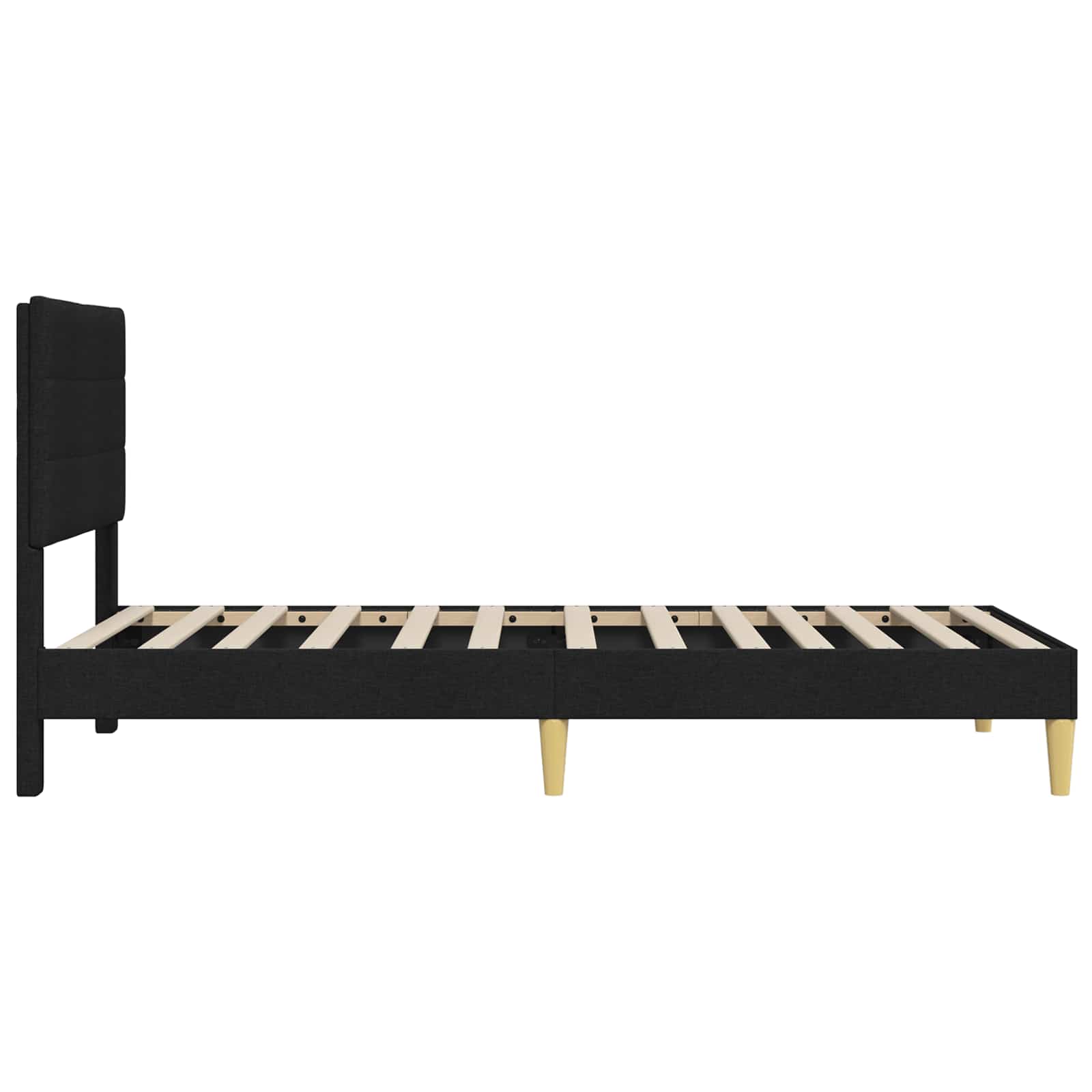 vidaXL Σκελετός Κρεβατιού με κεφαλάρι Μαύρο 100 x 200 cm Ύφασμα - Image 5