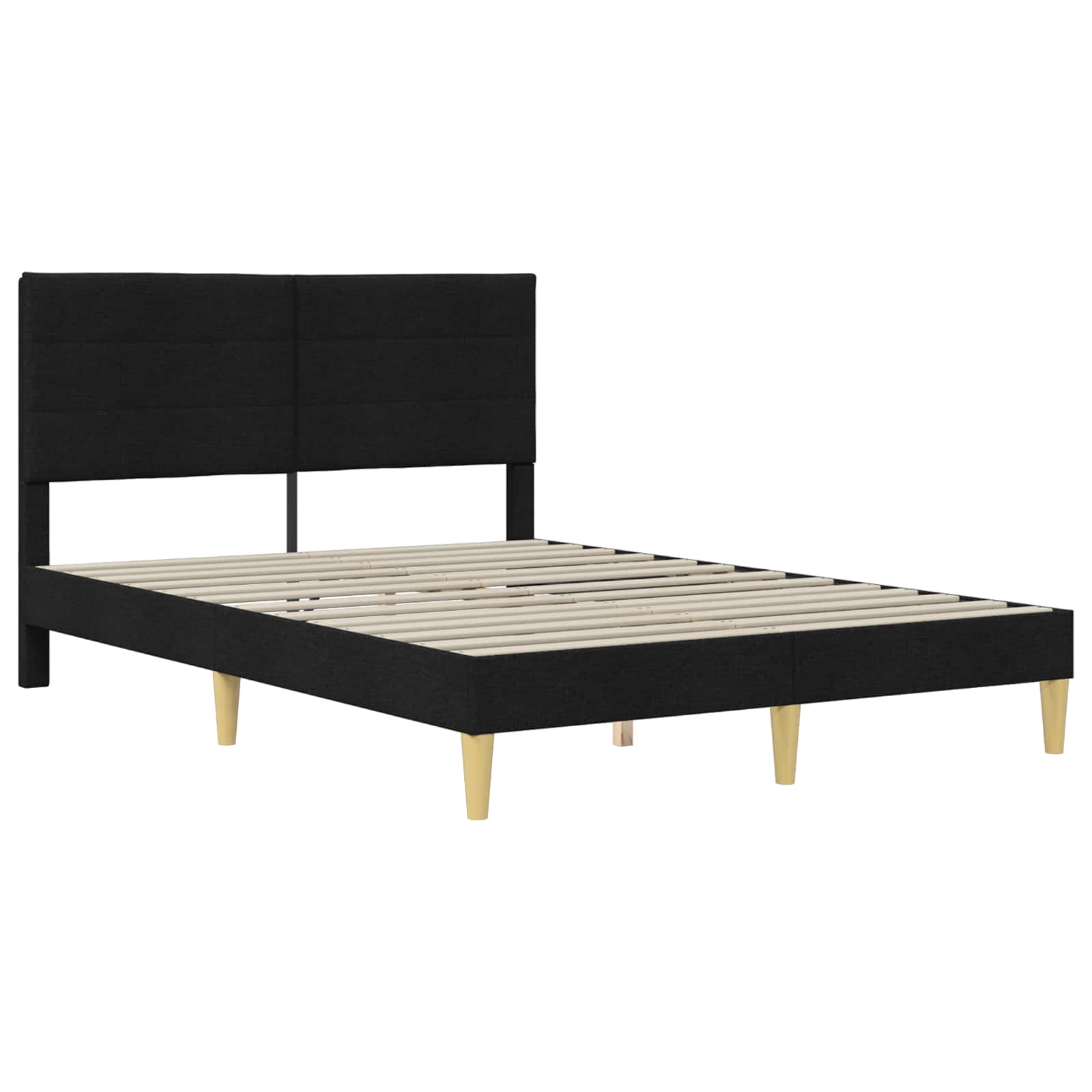 vidaXL Σκελετός Κρεβατιού με κεφαλάρι Μαύρο 120 x 190 cm Ύφασμα - Image 3