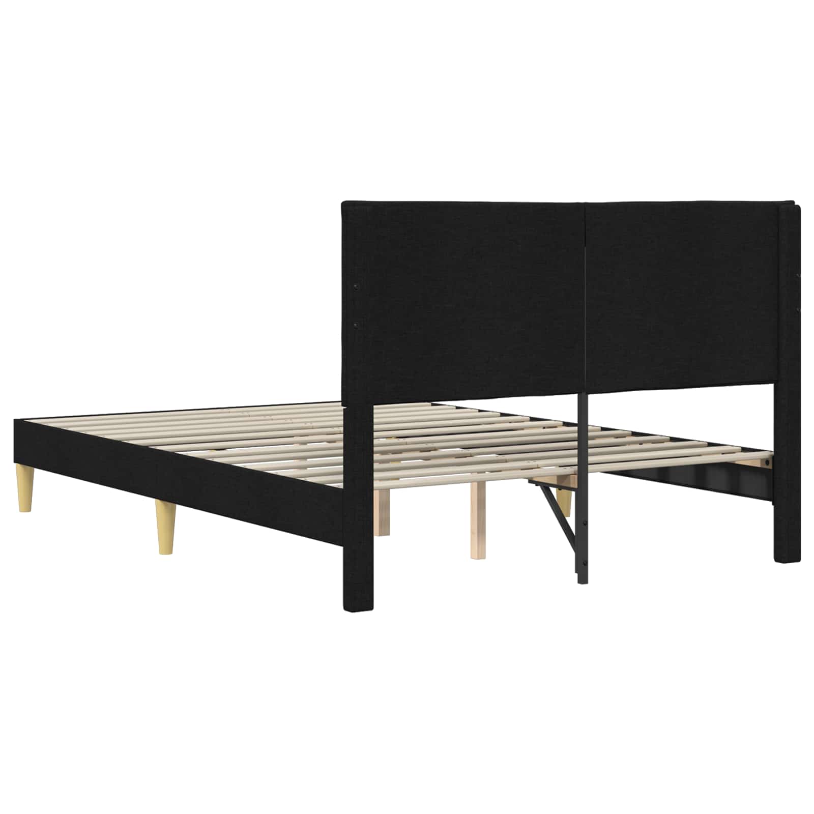 vidaXL Σκελετός Κρεβατιού με κεφαλάρι Μαύρο 120 x 190 cm Ύφασμα - Image 6