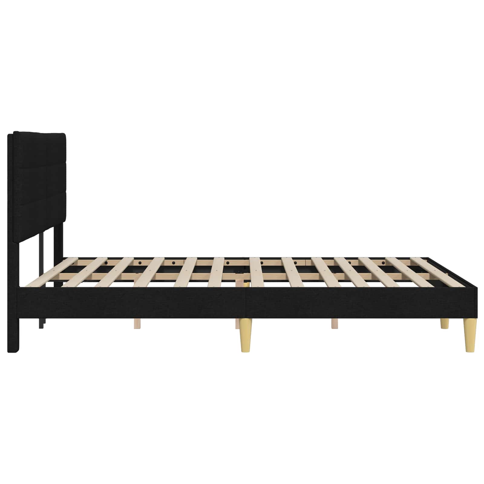 vidaXL Σκελετός Κρεβατιού με κεφαλάρι Μαύρο 120 x 190 cm Ύφασμα - Image 5