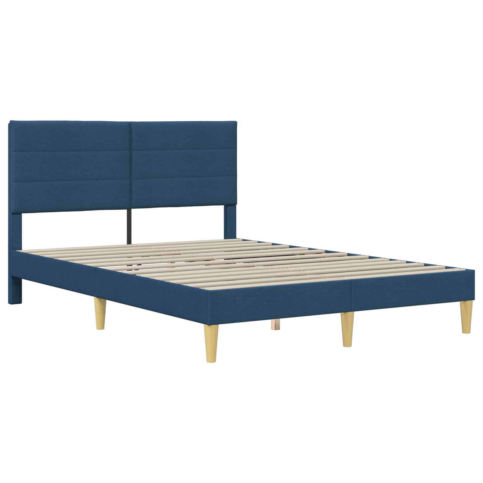 vidaXL Σκελετός Κρεβατιού με κεφαλάρι Μπλε 120 x 190 cm Ύφασμα - Image 3