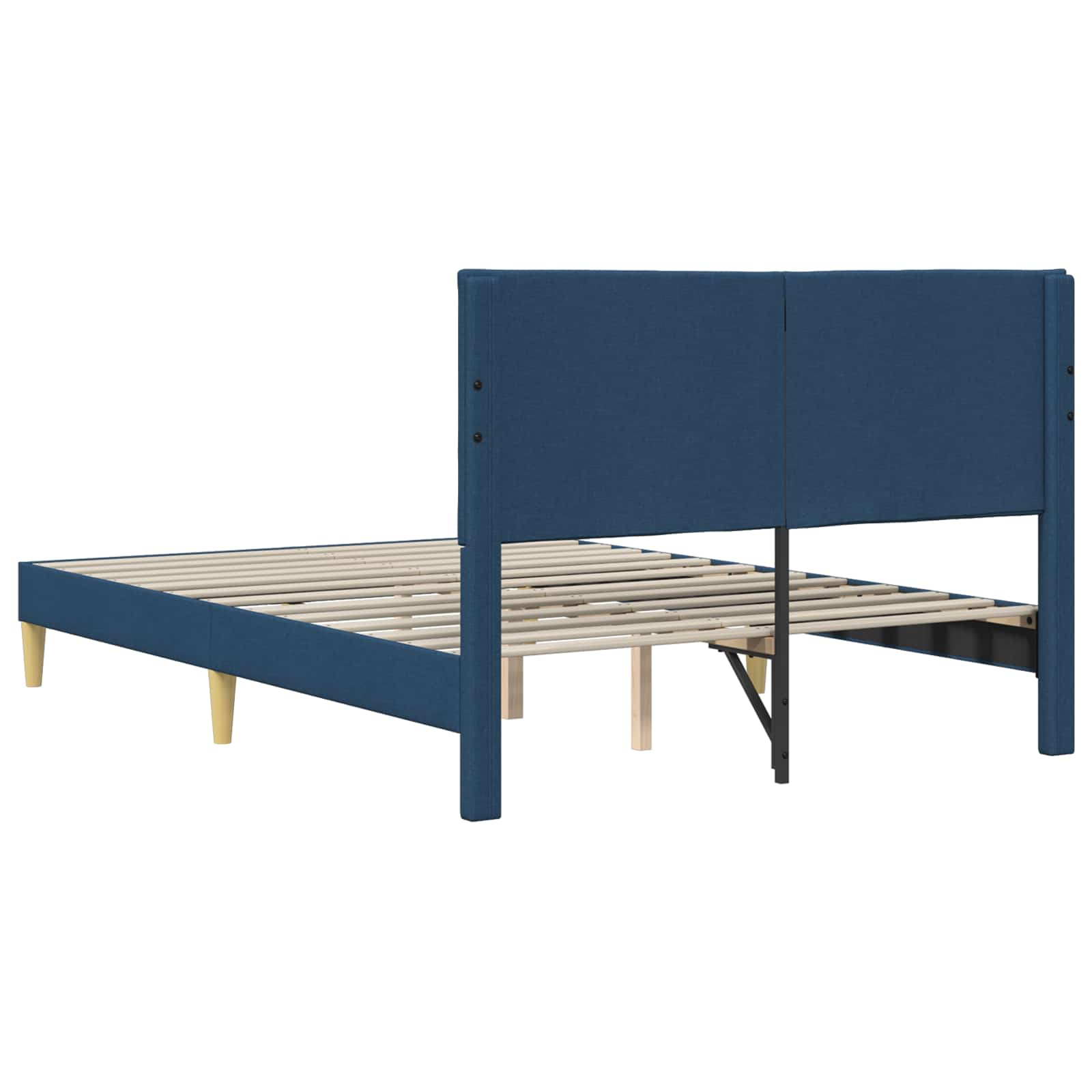 vidaXL Σκελετός Κρεβατιού με κεφαλάρι Μπλε 120 x 190 cm Ύφασμα - Image 6