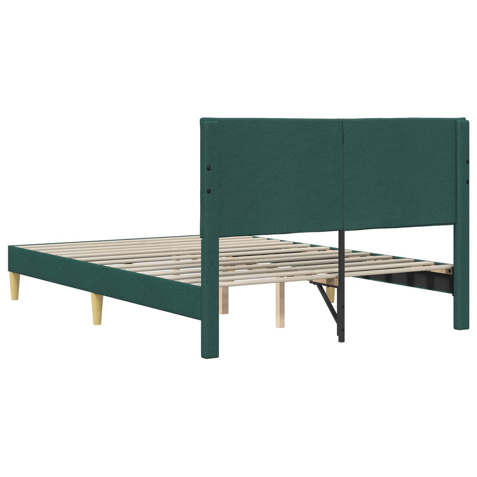 vidaXL Σκελετός Κρεβατιού Σκούρο Πράσινο 120 x 200 cm Ύφασμα - Image 6