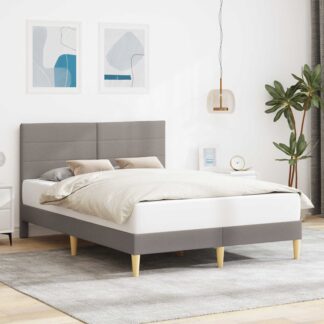 vidaXL Σκελετός Κρεβατιού με κεφαλάρι Taupe 120 x 200 cm Ύφασμα