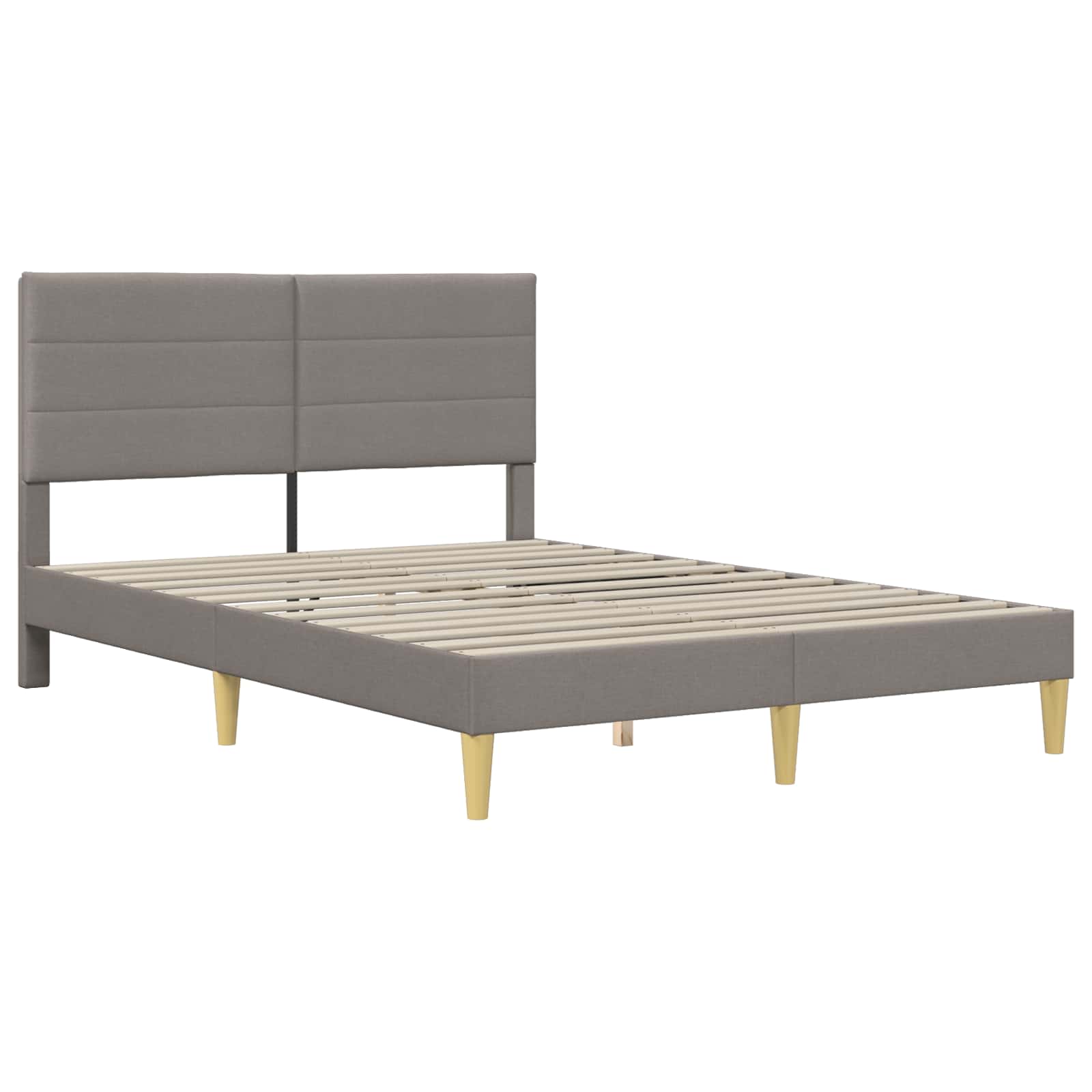 vidaXL Σκελετός Κρεβατιού με κεφαλάρι Taupe 160 x 200 cm Ύφασμα - Image 3