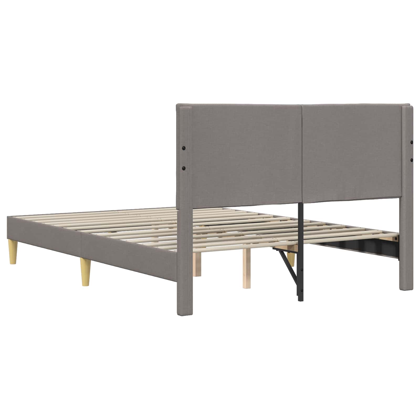 vidaXL Σκελετός Κρεβατιού με κεφαλάρι Taupe 160 x 200 cm Ύφασμα - Image 6