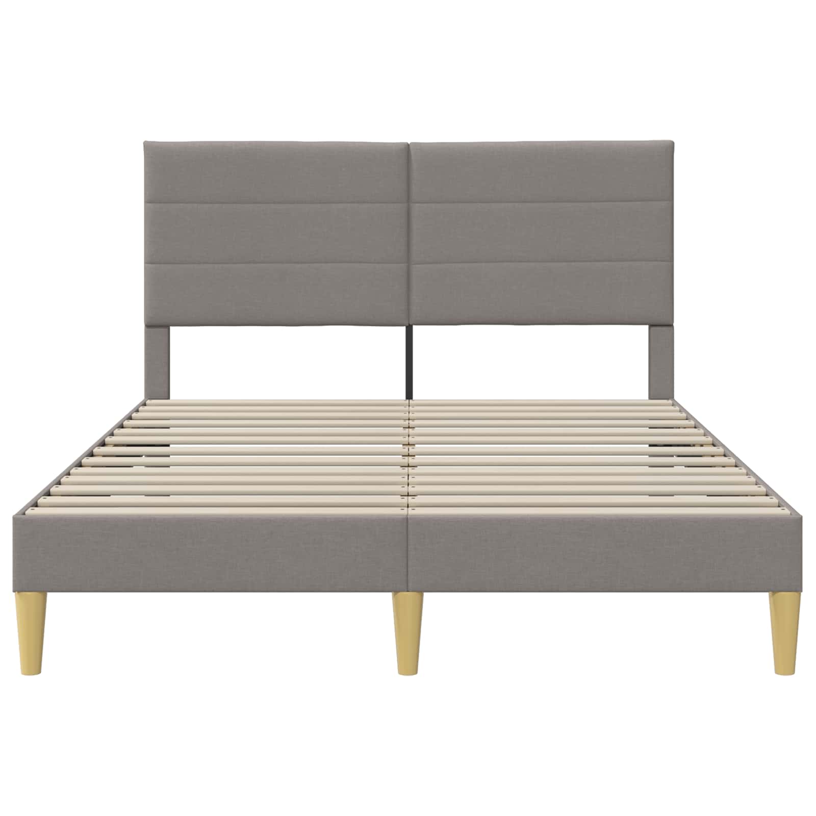 vidaXL Σκελετός Κρεβατιού με κεφαλάρι Taupe 160 x 200 cm Ύφασμα - Image 4