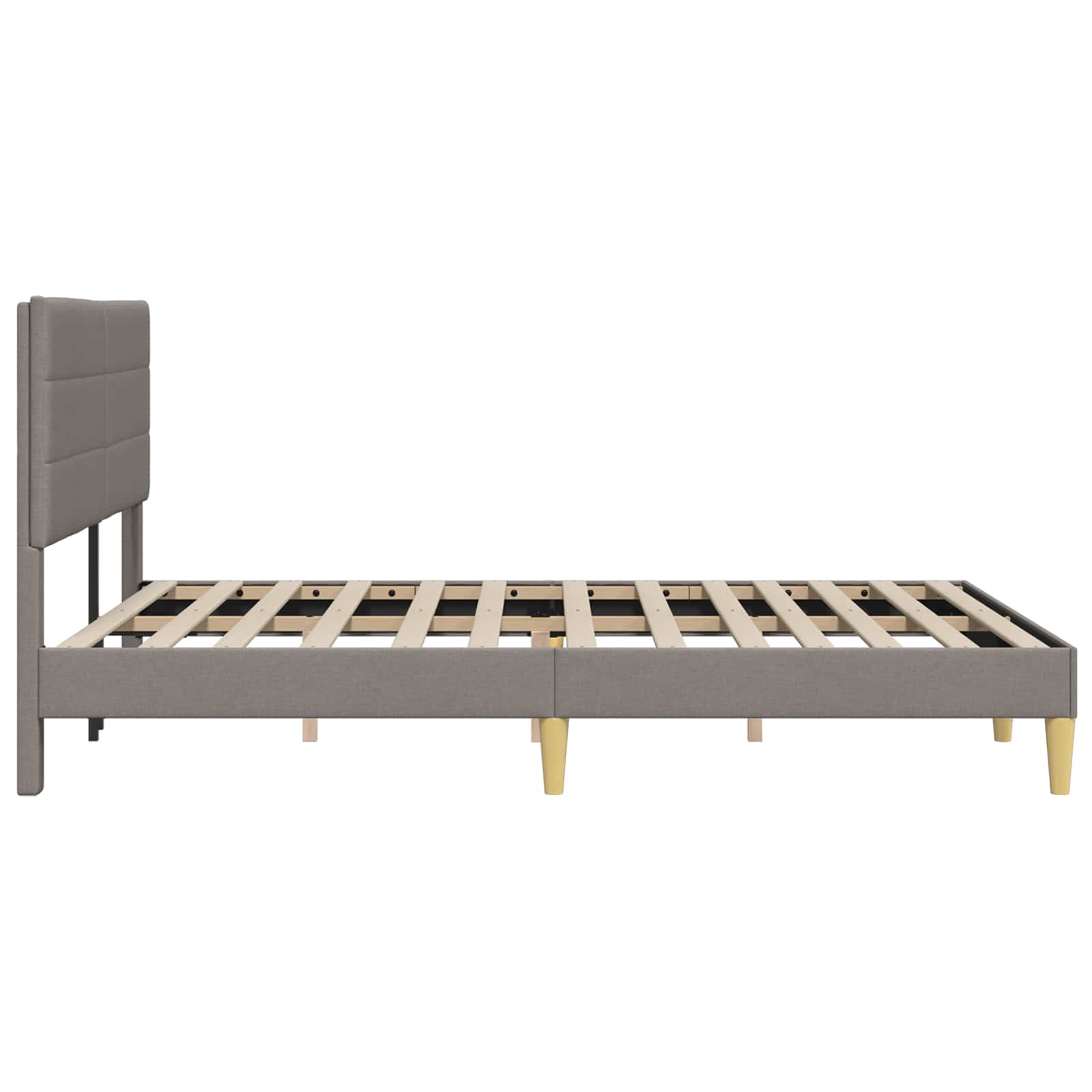 vidaXL Σκελετός Κρεβατιού με κεφαλάρι Taupe 160 x 200 cm Ύφασμα - Image 5