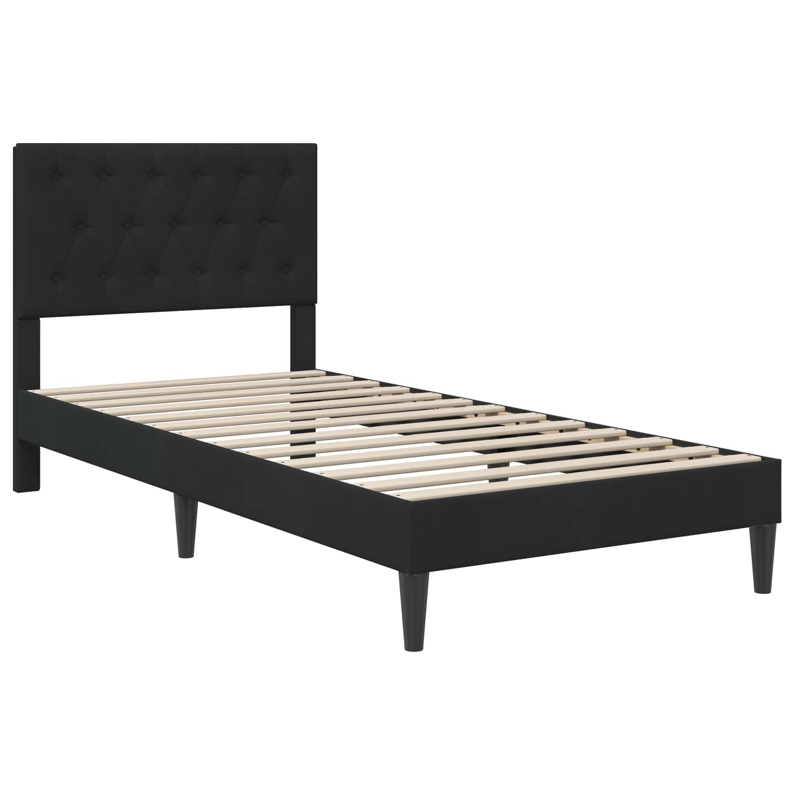 vidaXL Σκελετός Κρεβατιού με κεφαλάρι Μαύρο 90 x 190 cm Βελούδο - Image 3