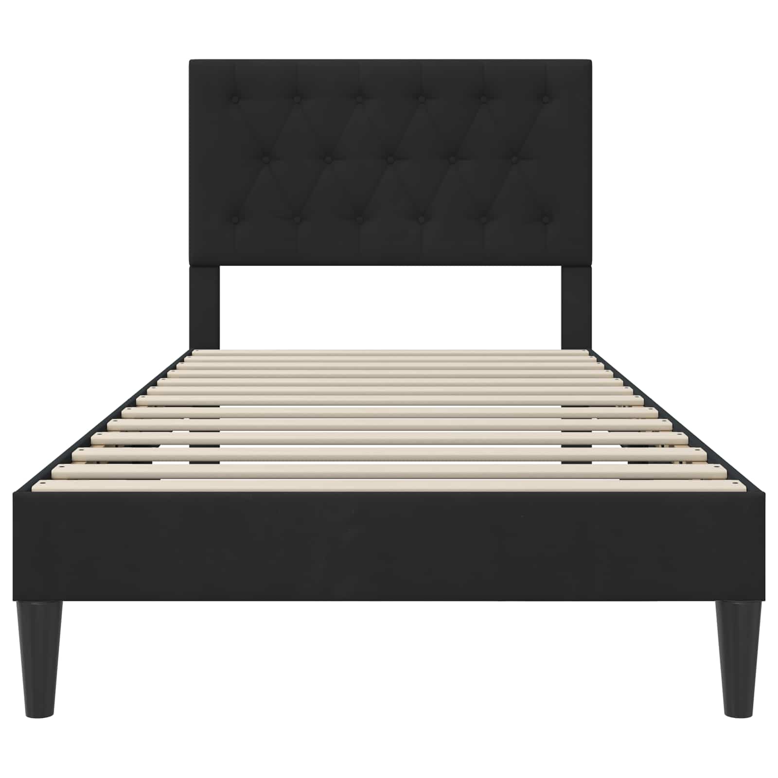 vidaXL Σκελετός Κρεβατιού με κεφαλάρι Μαύρο 90 x 190 cm Βελούδο - Image 4