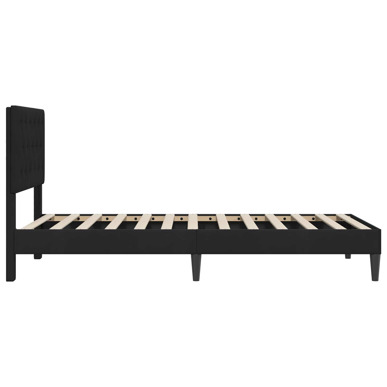 vidaXL Σκελετός Κρεβατιού με κεφαλάρι Μαύρο 90 x 190 cm Βελούδο - Image 5