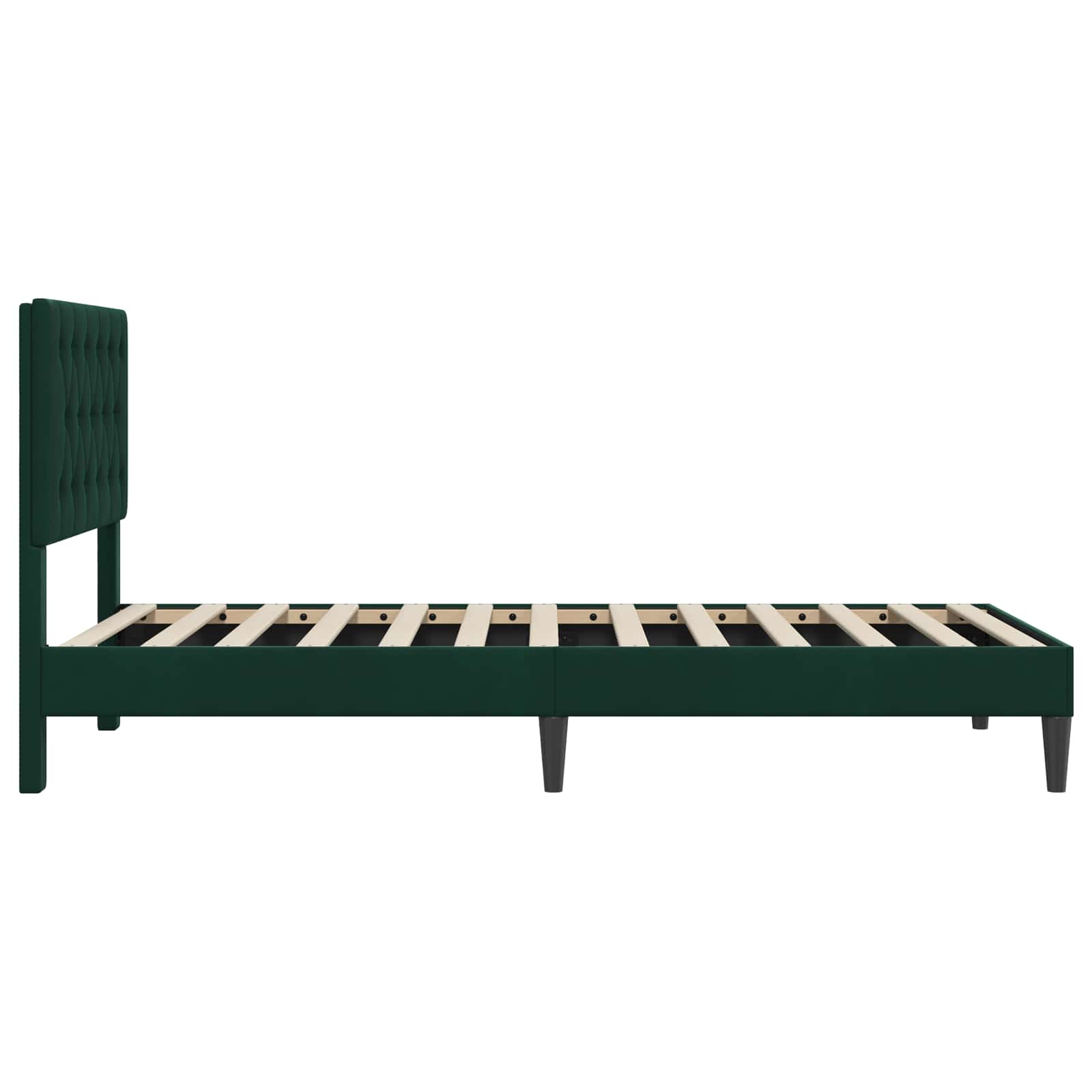 vidaXL Σκελετός Κρεβατιού Σκούρο Πράσινο 90 x 200 cm Βελούδο - Image 5