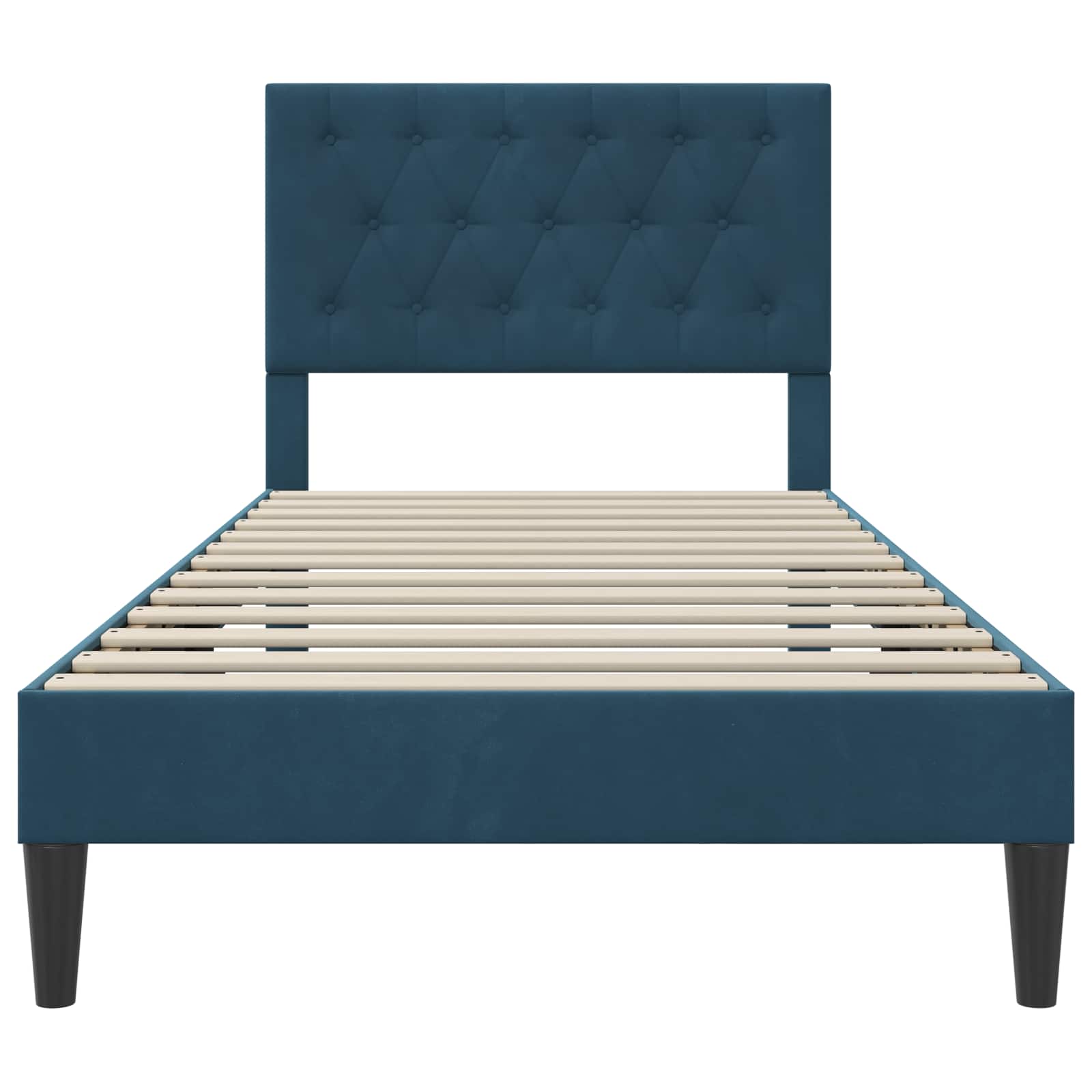 vidaXL Σκελετός Κρεβατιού με κεφαλάρι Μπλε 100 x 200 cm Βελούδο - Image 4