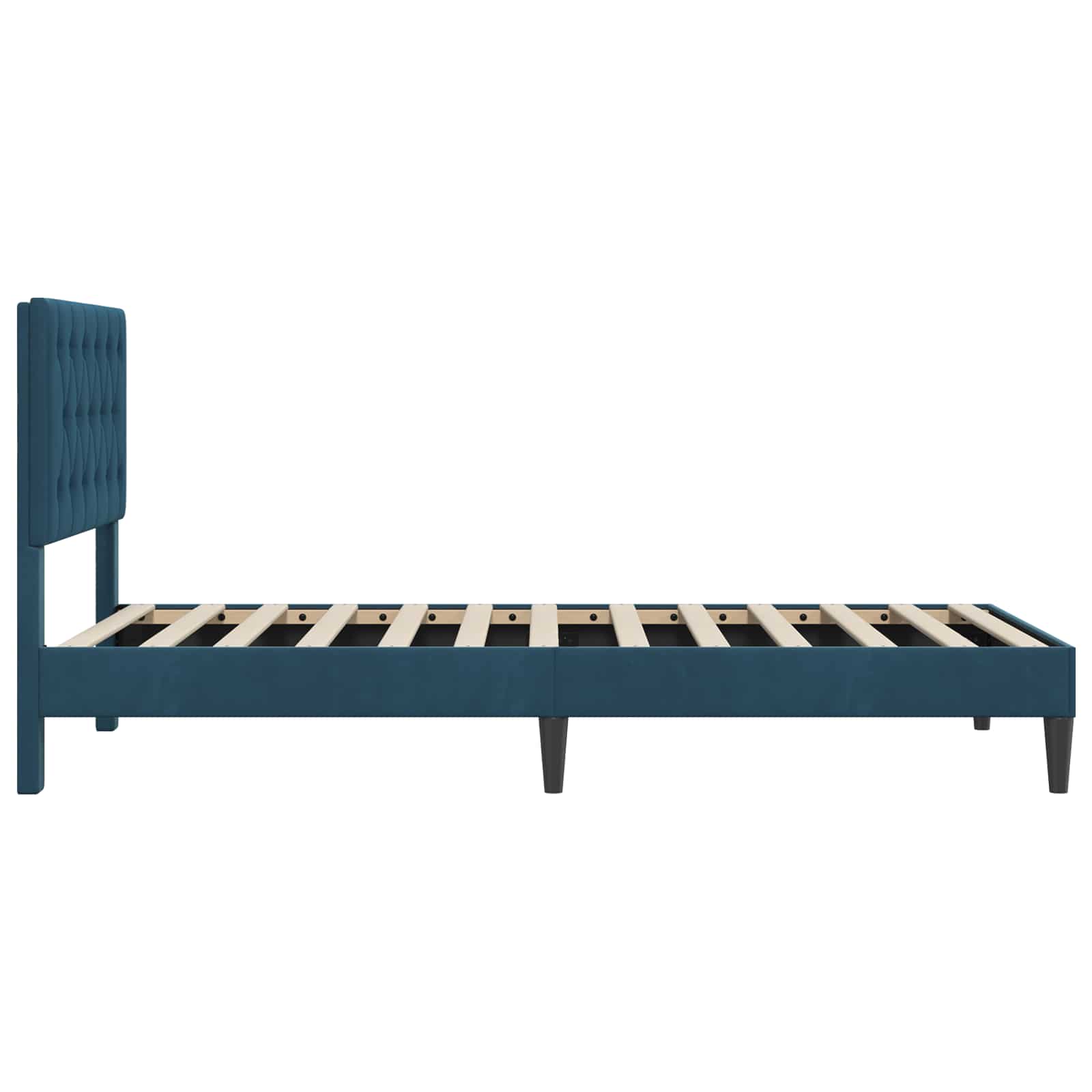 vidaXL Σκελετός Κρεβατιού με κεφαλάρι Μπλε 100 x 200 cm Βελούδο - Image 5