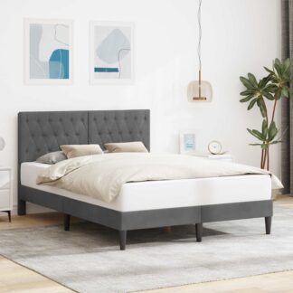 vidaXL Σκελετός Κρεβατιού με κεφαλάρι Σκούρο Γκρι 120 x 200 cm Βελούδο