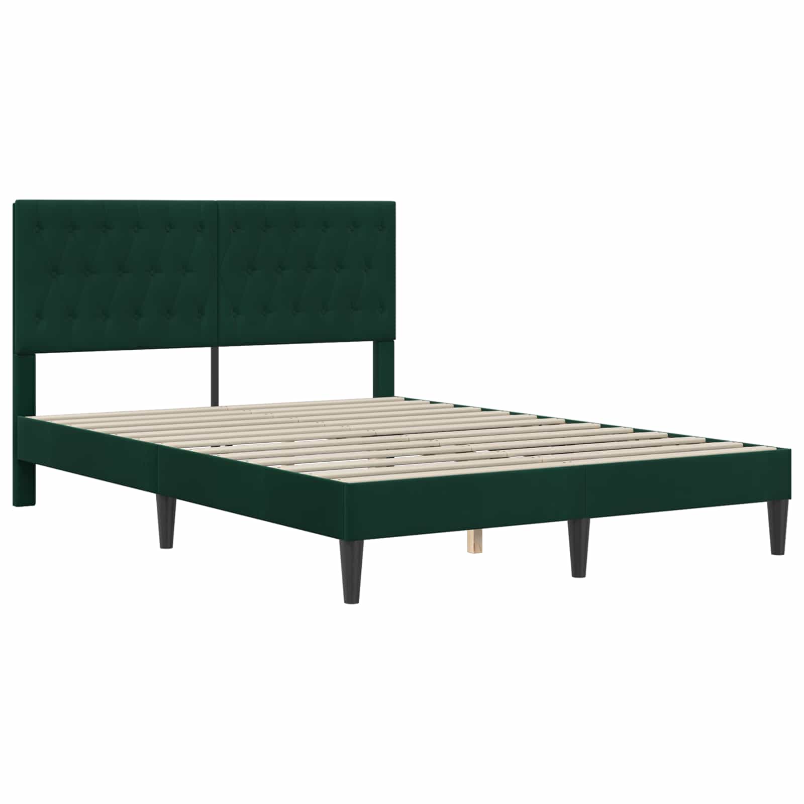 vidaXL Σκελετός Κρεβατιού Σκούρο Πράσινο 120 x 200 cm Βελούδο - Image 3