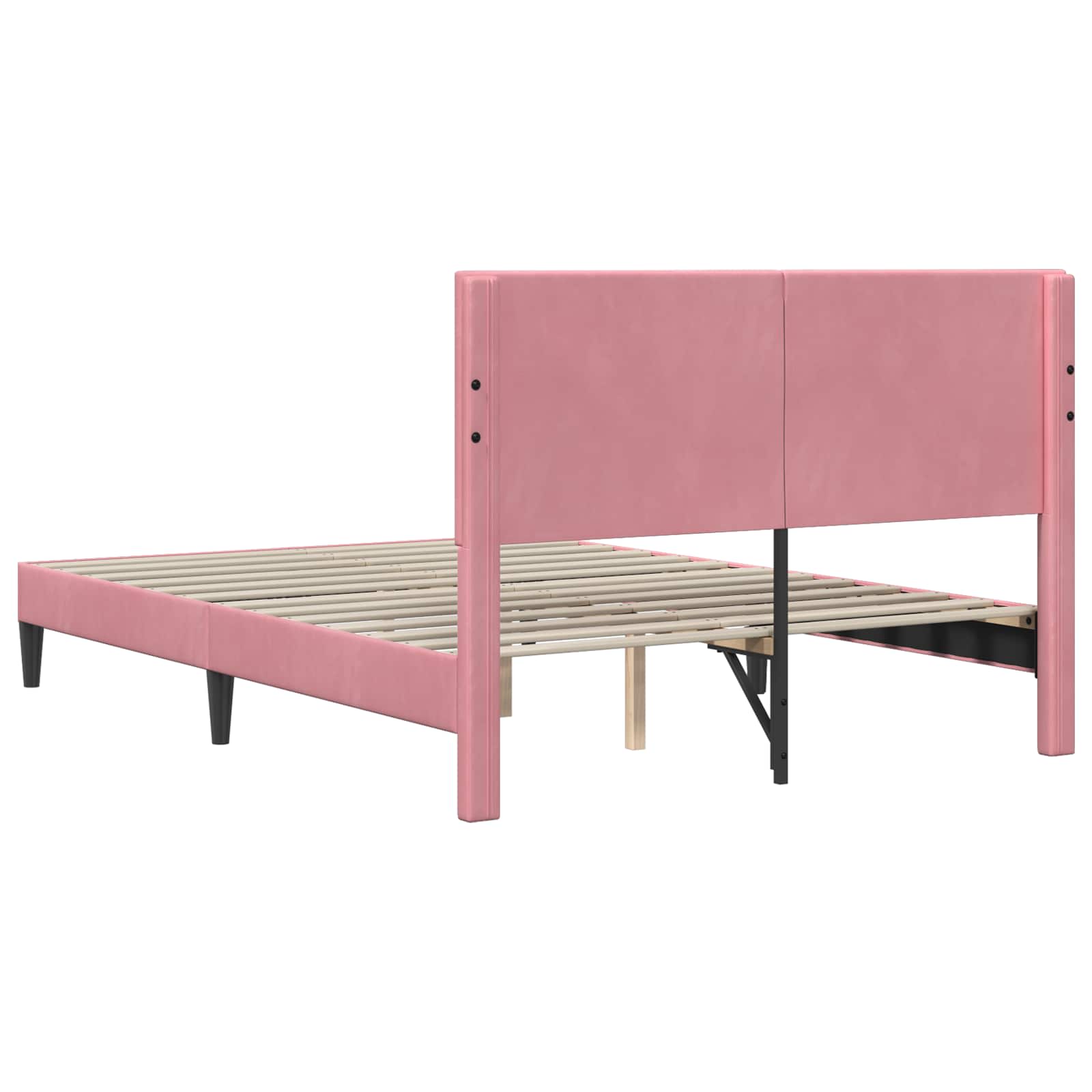 vidaXL Σκελετός Κρεβατιού με κεφαλάρι Ροζ 140 x 200 cm Βελούδο - Image 6