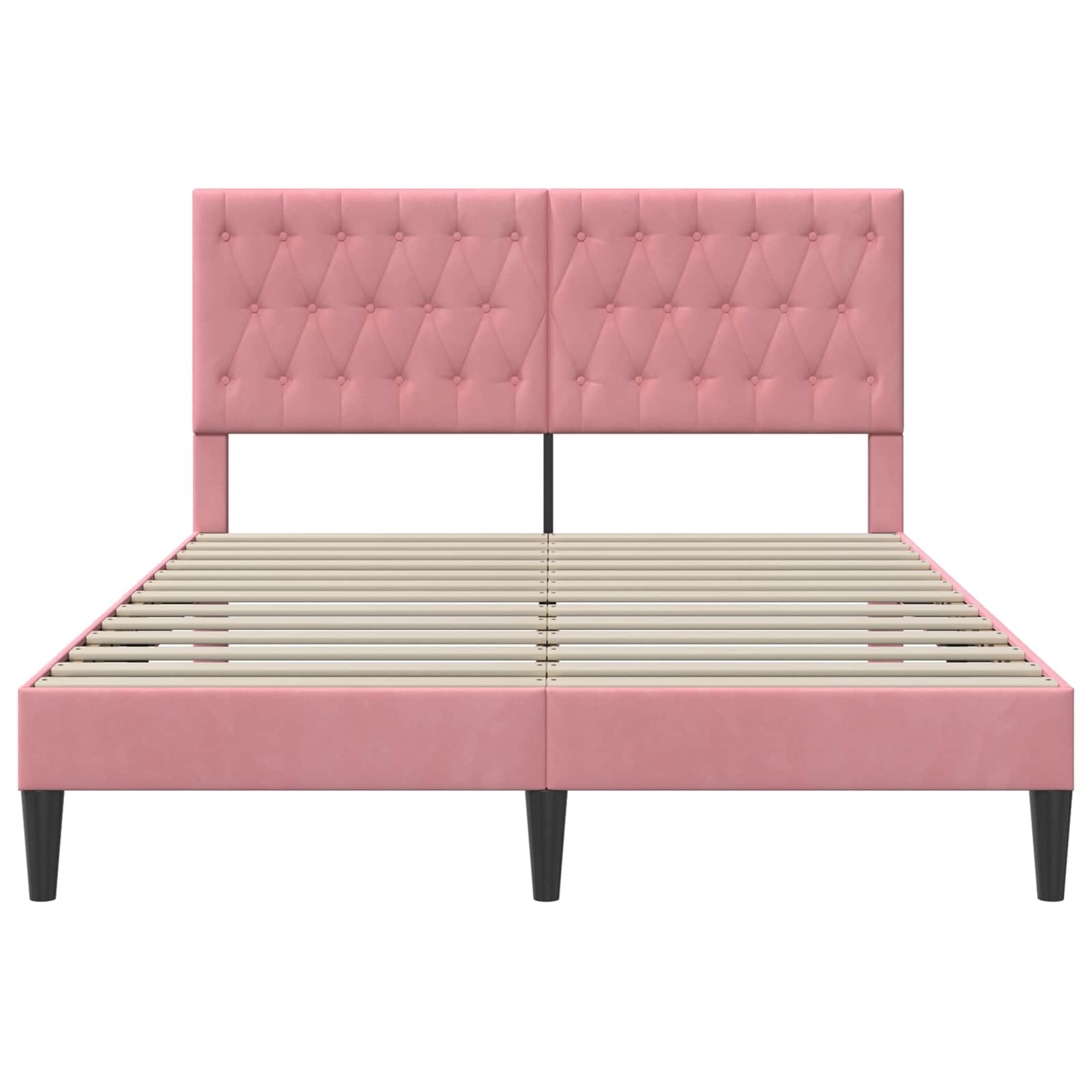vidaXL Σκελετός Κρεβατιού με κεφαλάρι Ροζ 140 x 200 cm Βελούδο - Image 4