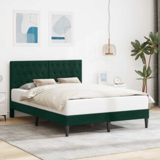 vidaXL Σκελετός Κρεβατιού Σκούρο Πράσινο 160 x 200 cm Βελούδο