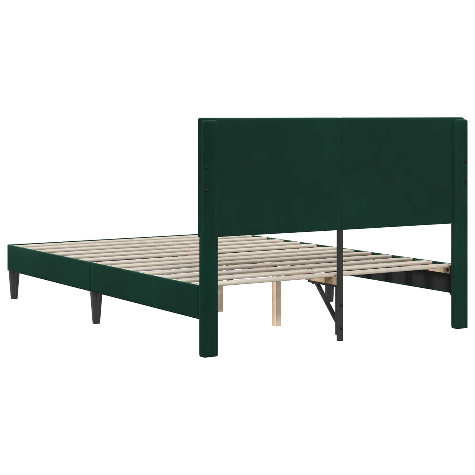 vidaXL Σκελετός Κρεβατιού Σκούρο Πράσινο 160 x 200 cm Βελούδο - Image 6