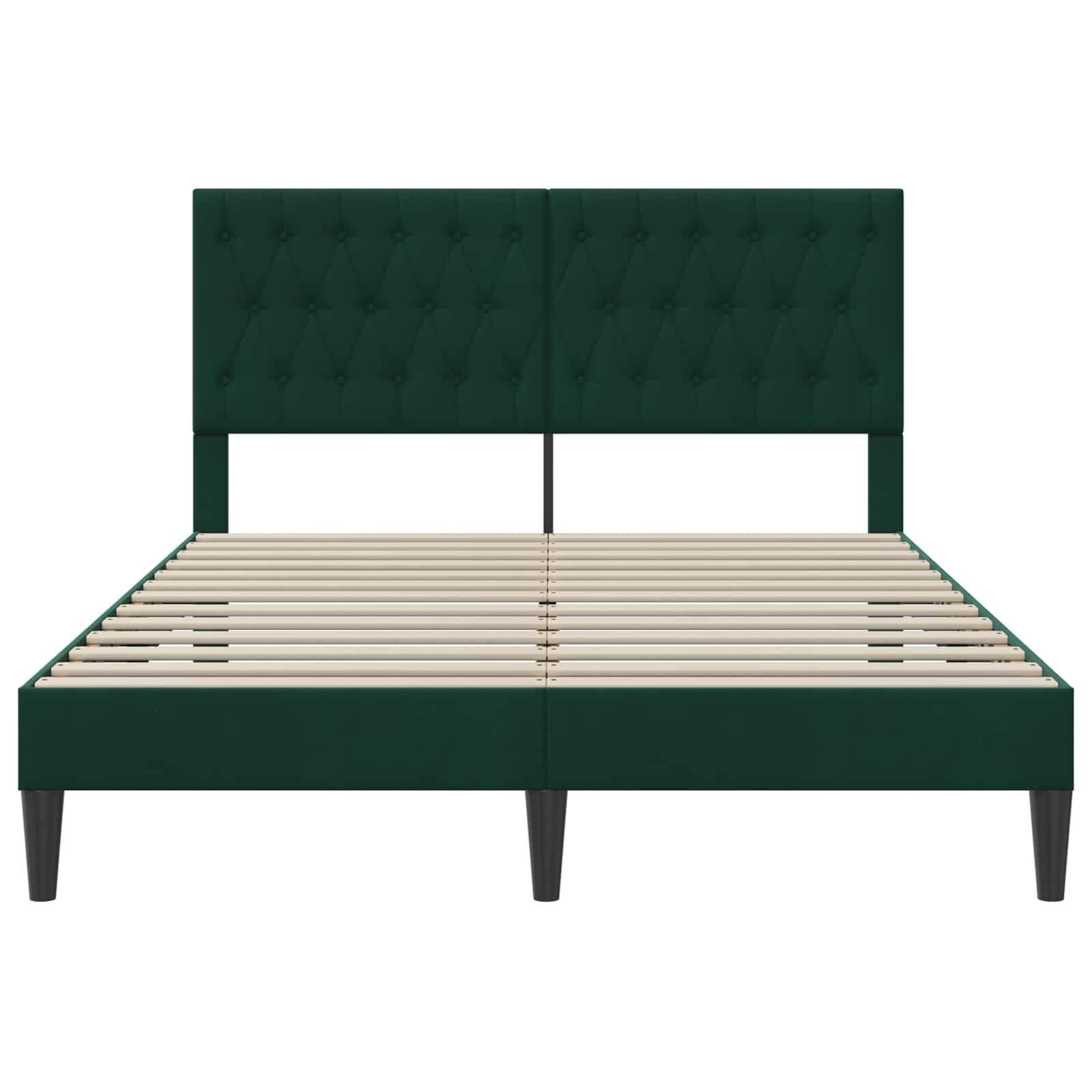 vidaXL Σκελετός Κρεβατιού Σκούρο Πράσινο 160 x 200 cm Βελούδο - Image 4