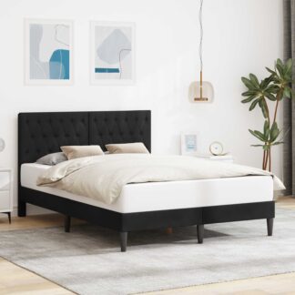 vidaXL Σκελετός Κρεβατιού με κεφαλάρι Μαύρο 160 x 200 cm Βελούδο