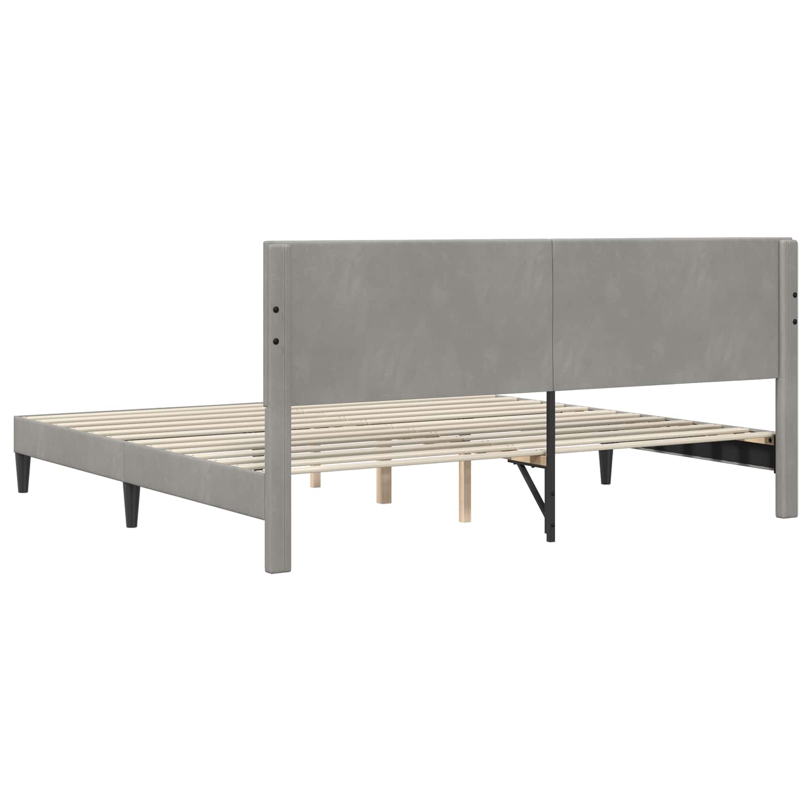vidaXL Σκελετός Κρεβατιού Ανοιχτό γκρι 180 x 200 cm Βελούδο - Image 6