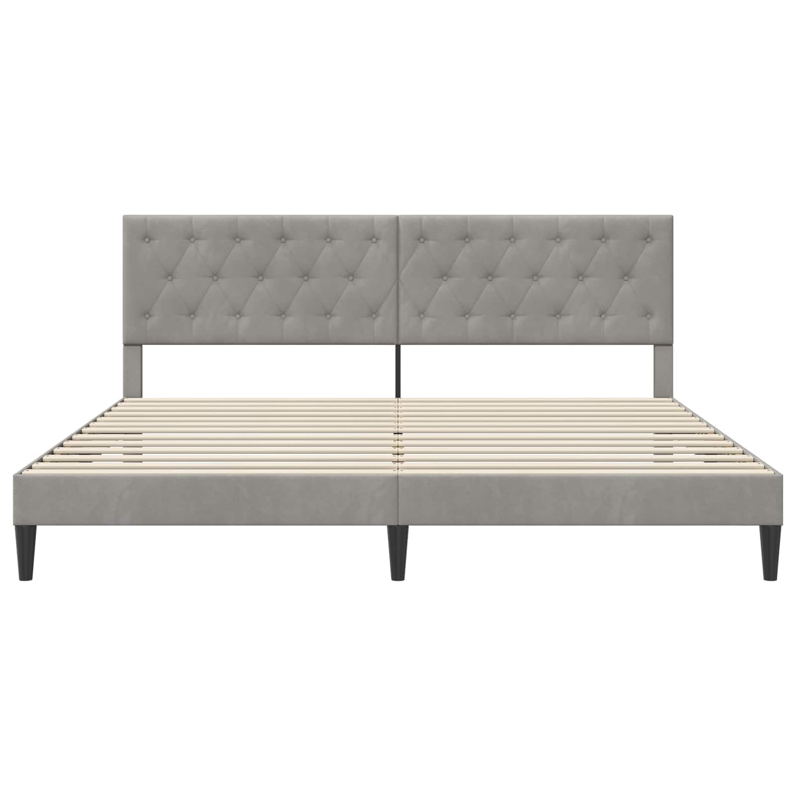 vidaXL Σκελετός Κρεβατιού Ανοιχτό γκρι 180 x 200 cm Βελούδο - Image 4