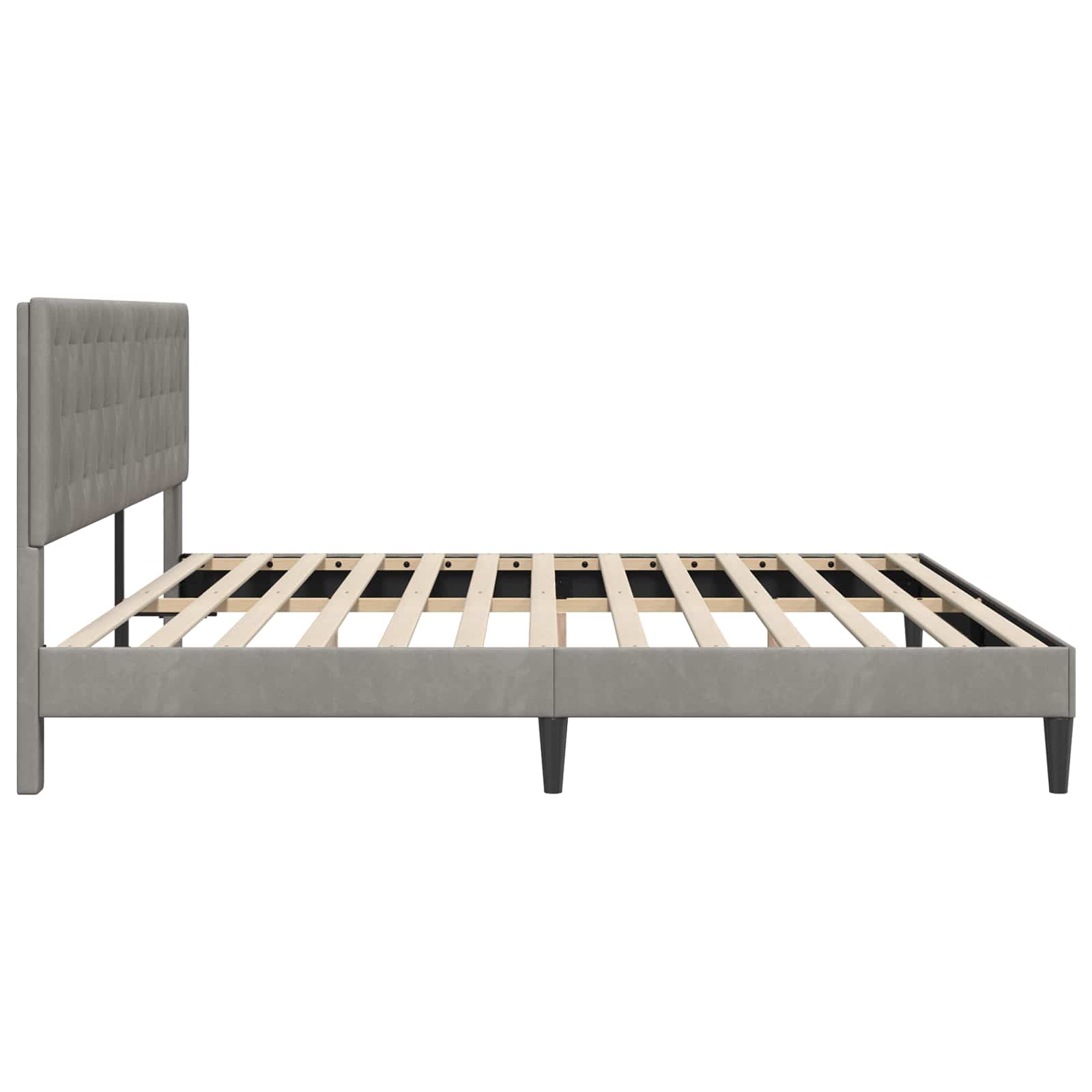 vidaXL Σκελετός Κρεβατιού Ανοιχτό γκρι 180 x 200 cm Βελούδο - Image 5