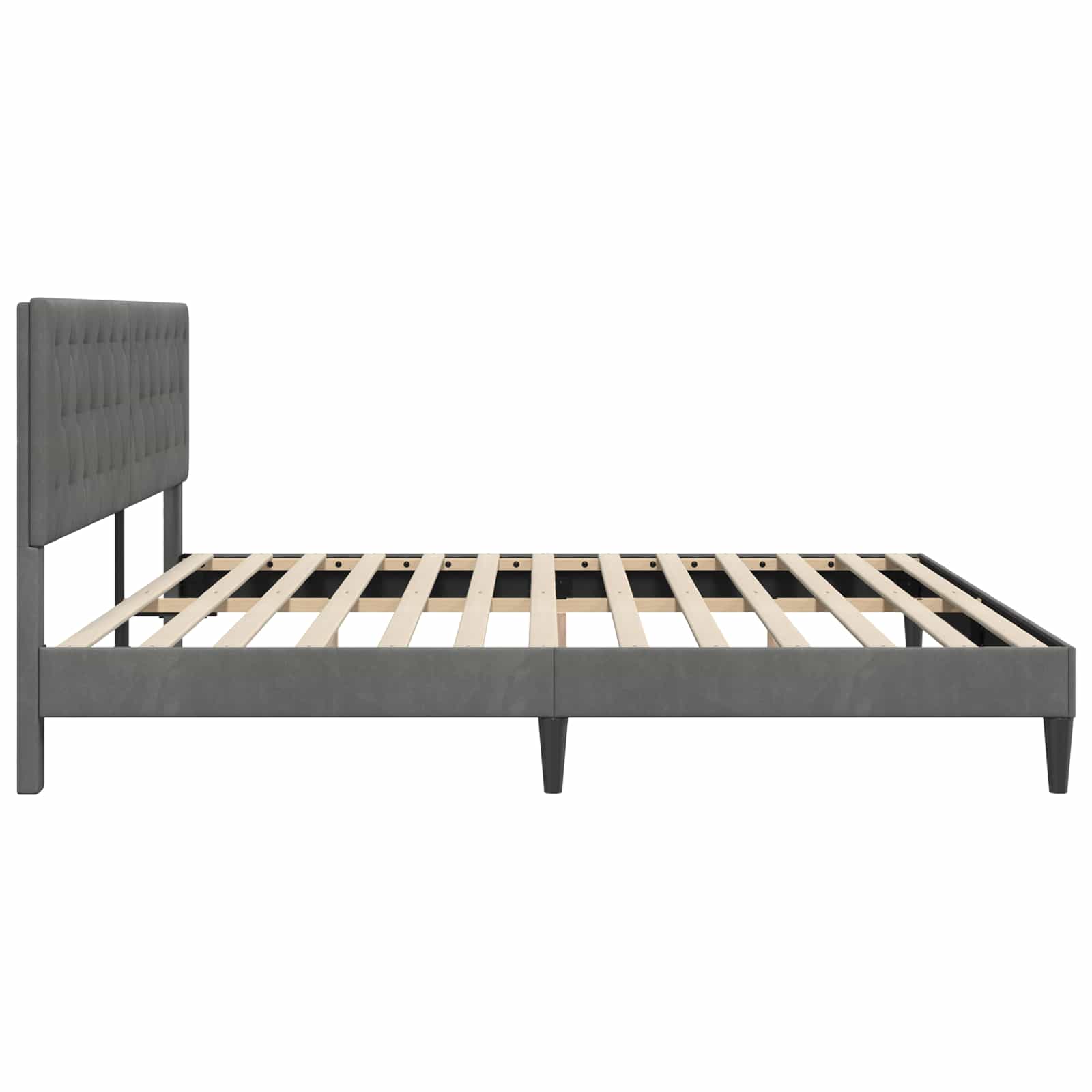 vidaXL Σκελετός Κρεβατιού με κεφαλάρι Σκούρο Γκρι 180 x 200 cm Βελούδο - Image 5