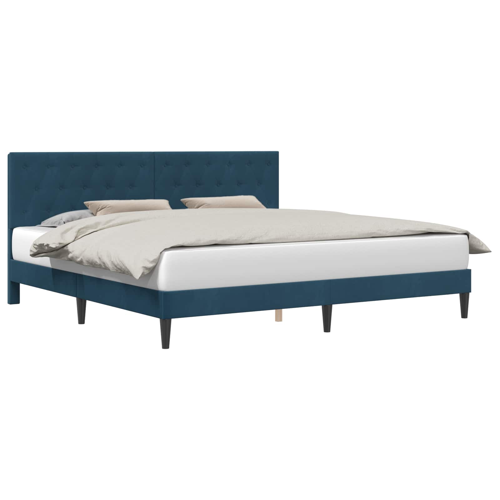 vidaXL Σκελετός Κρεβατιού με κεφαλάρι Μπλε 180 x 200 cm Βελούδο - Image 2