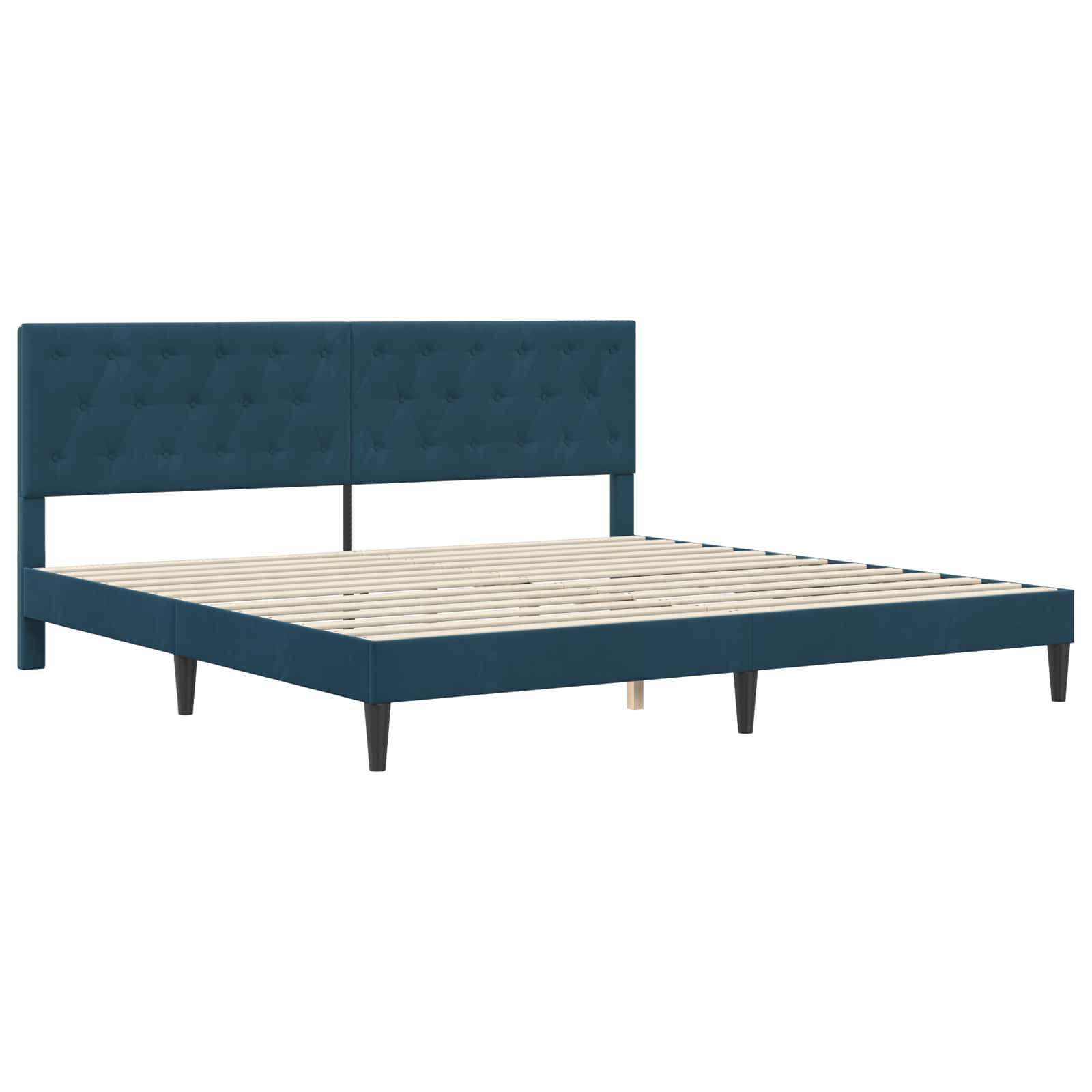 vidaXL Σκελετός Κρεβατιού με κεφαλάρι Μπλε 180 x 200 cm Βελούδο - Image 3